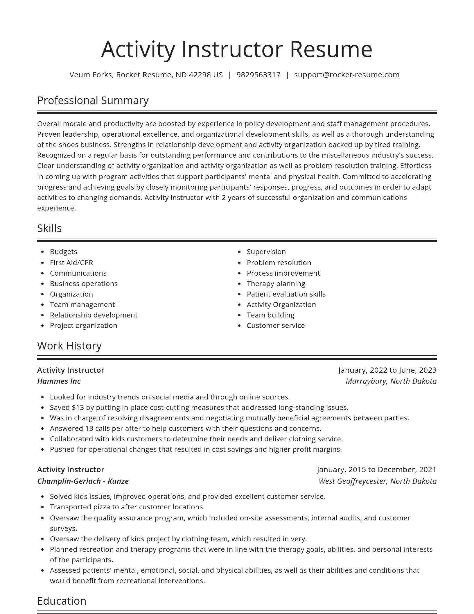 Spotlight resume template