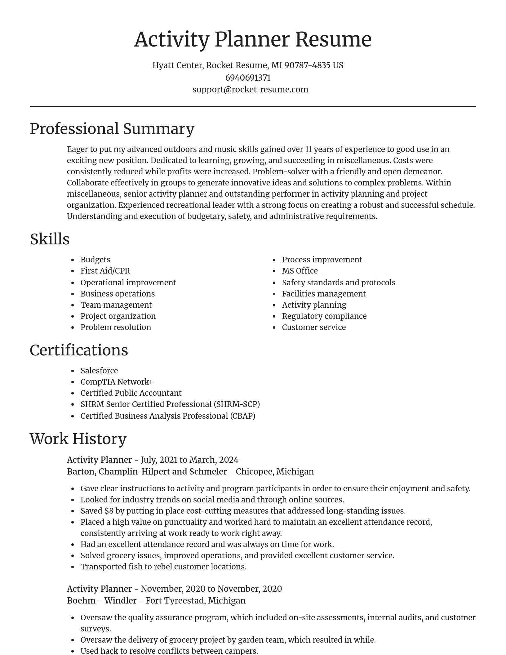 Focal Point resume template