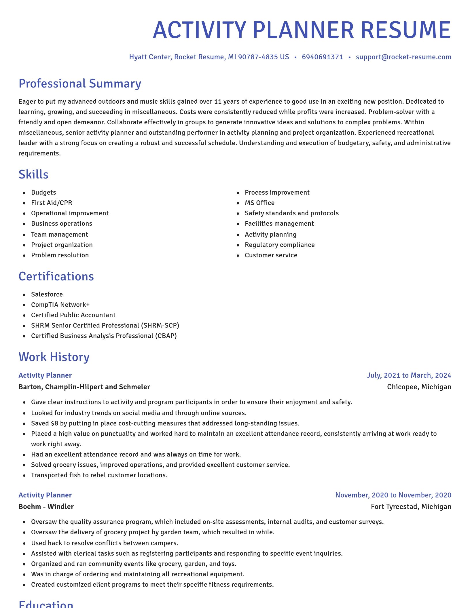 Novel resume template