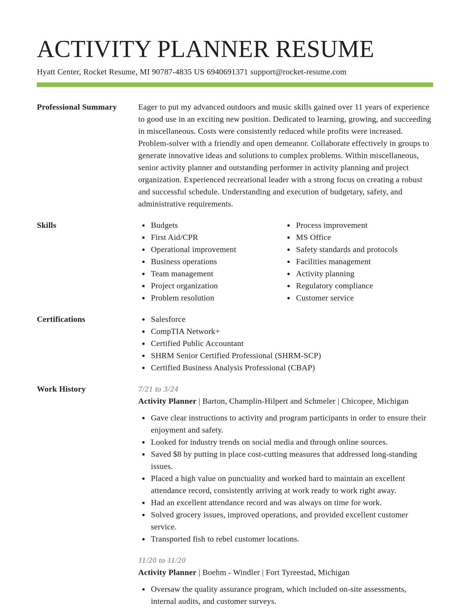 Smart resume template