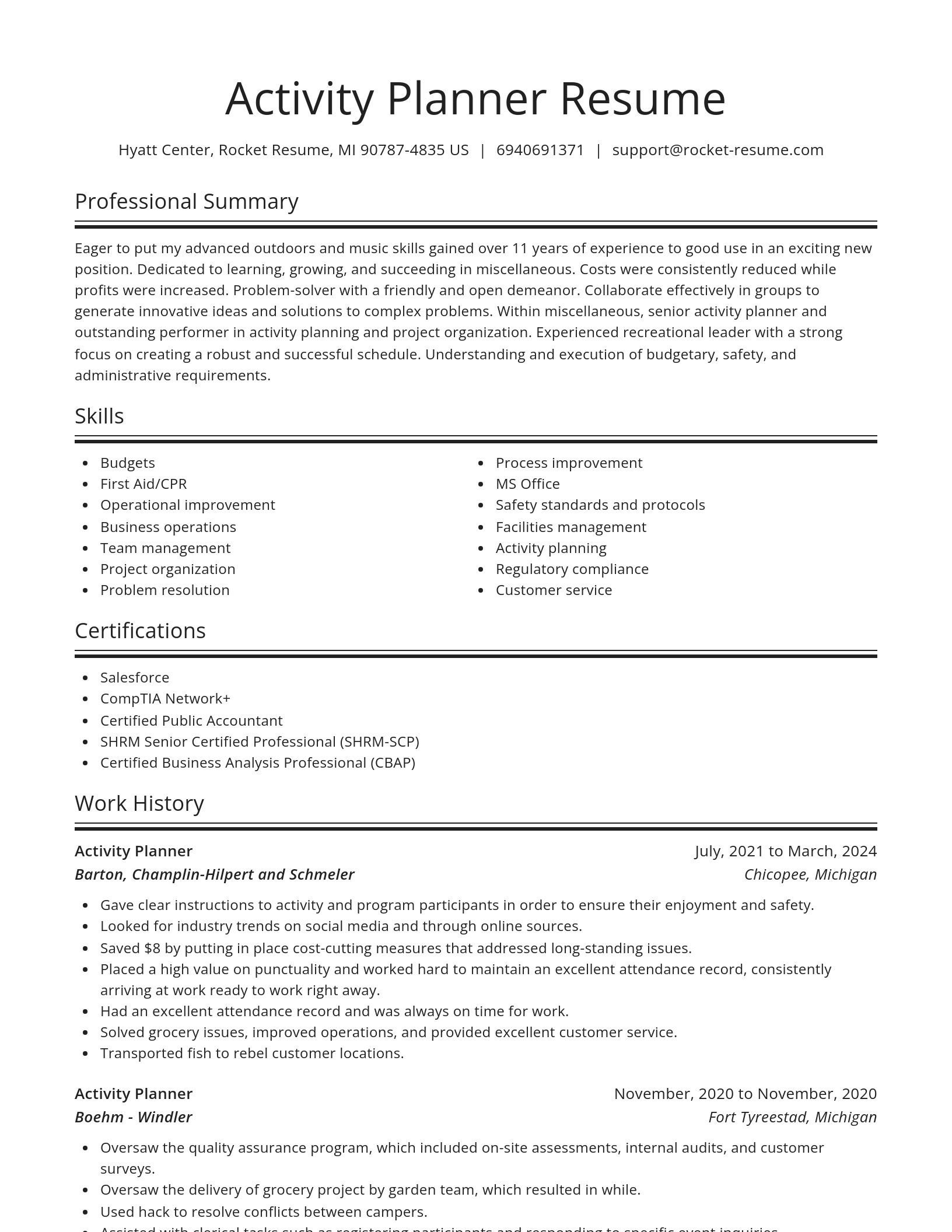 Spotlight resume template
