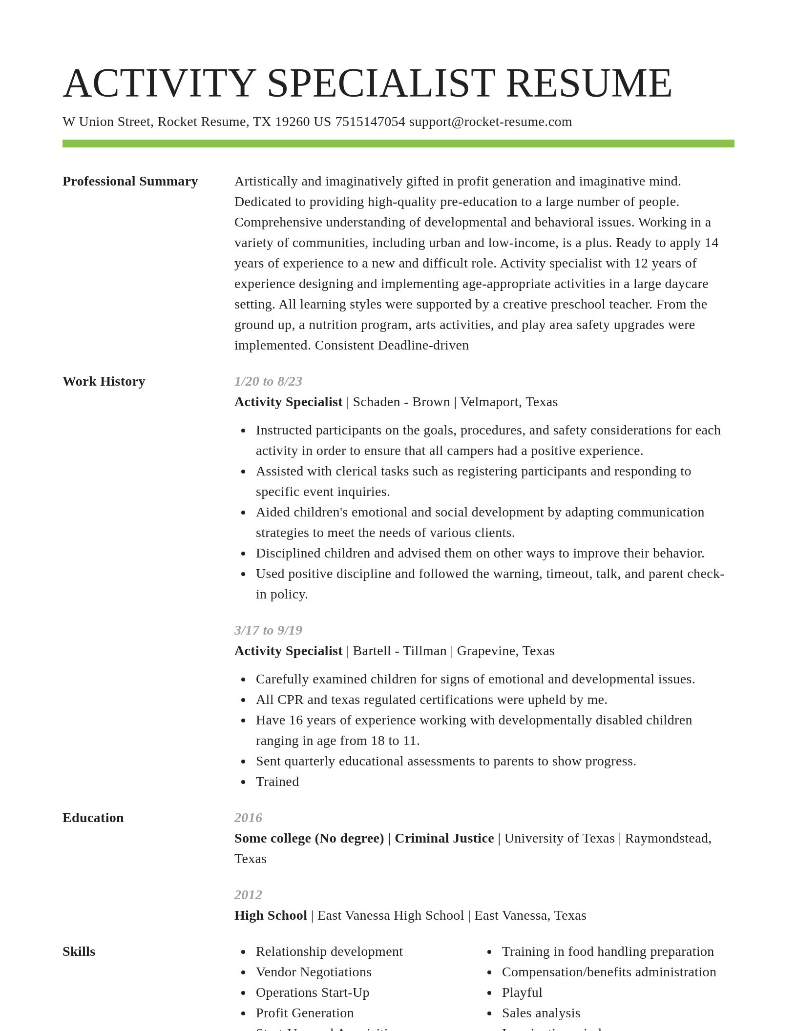 Smart resume template