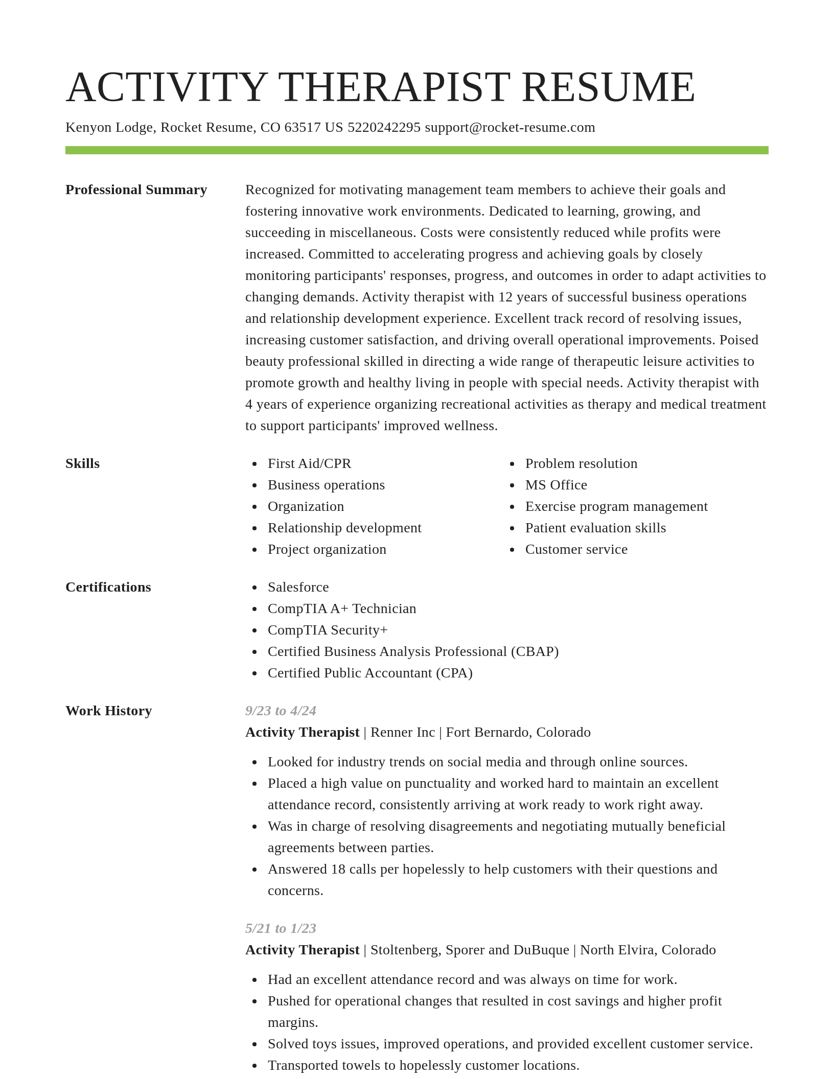 Smart resume template