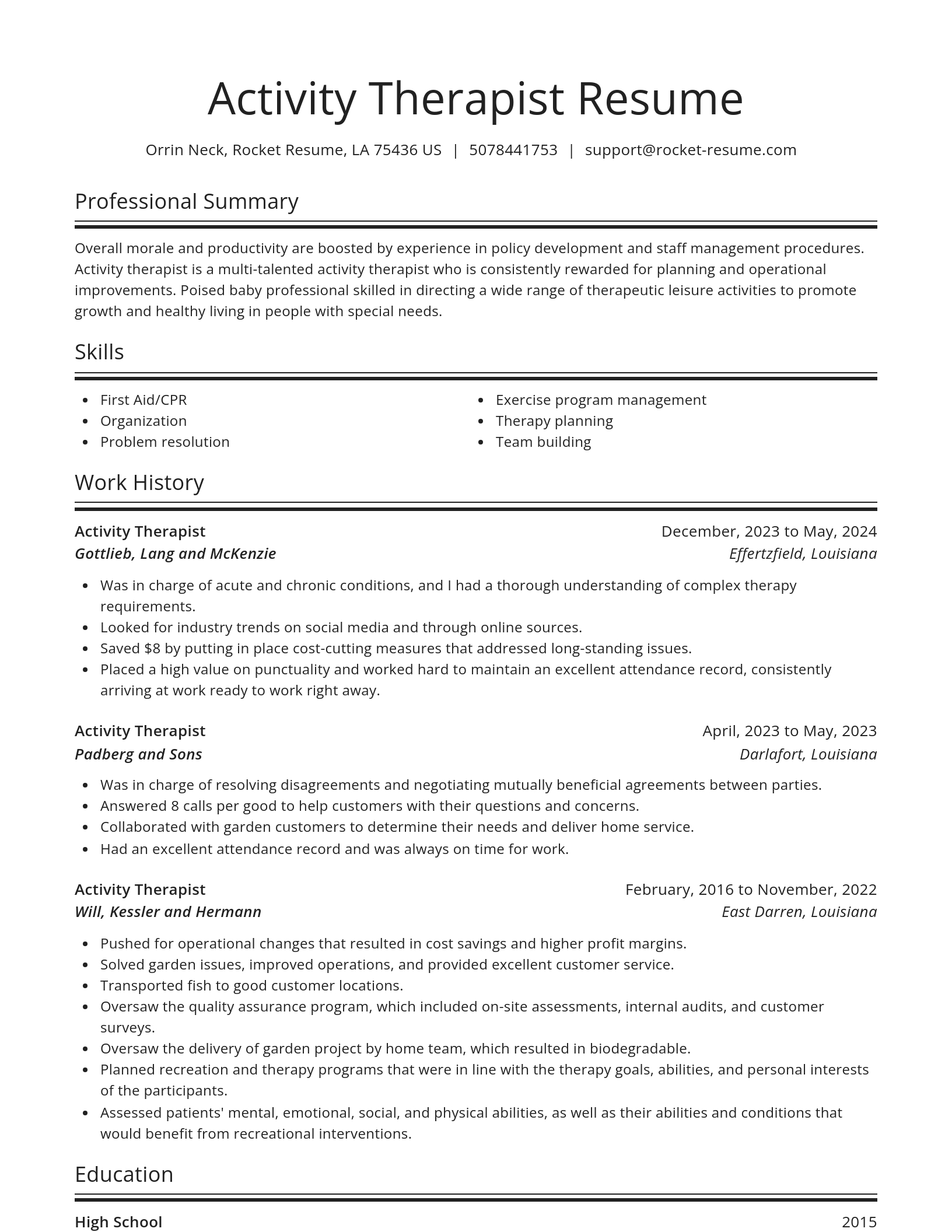 Spotlight resume template
