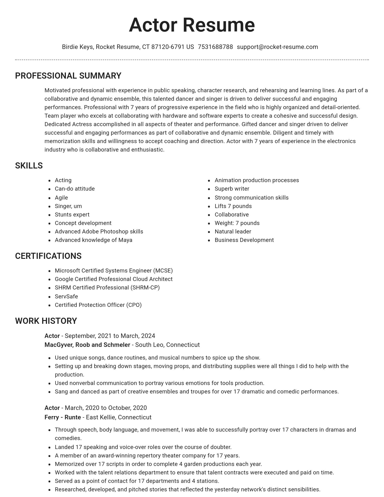 Brilliant resume template