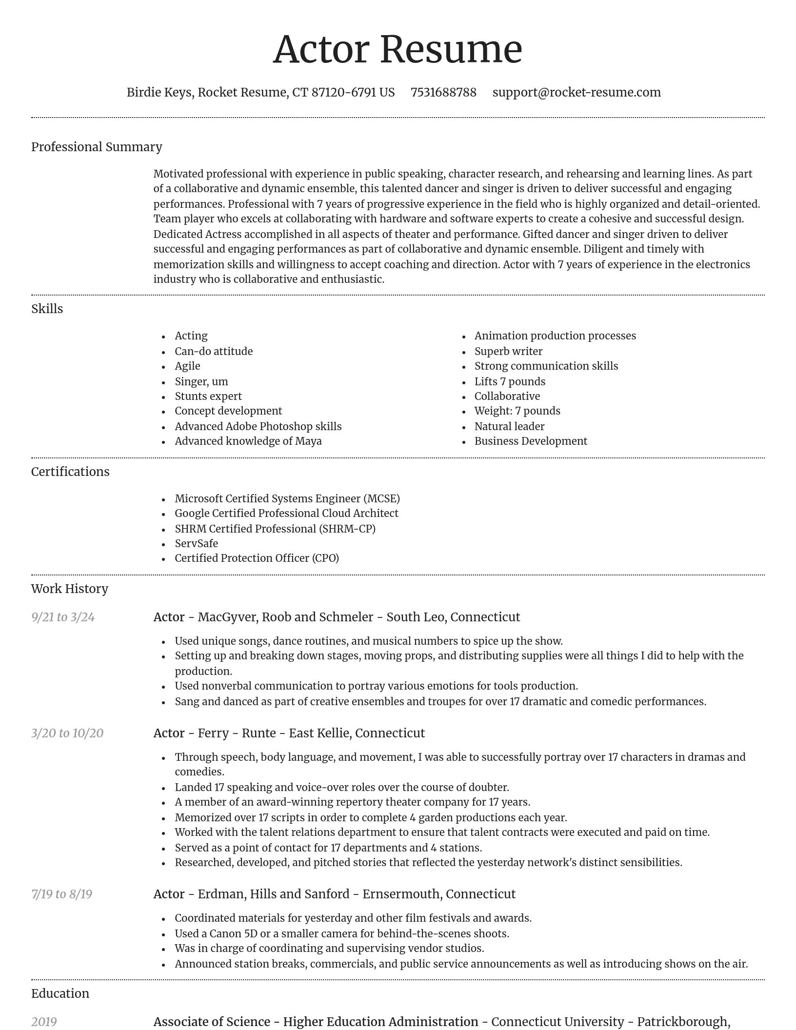 Dignified resume template