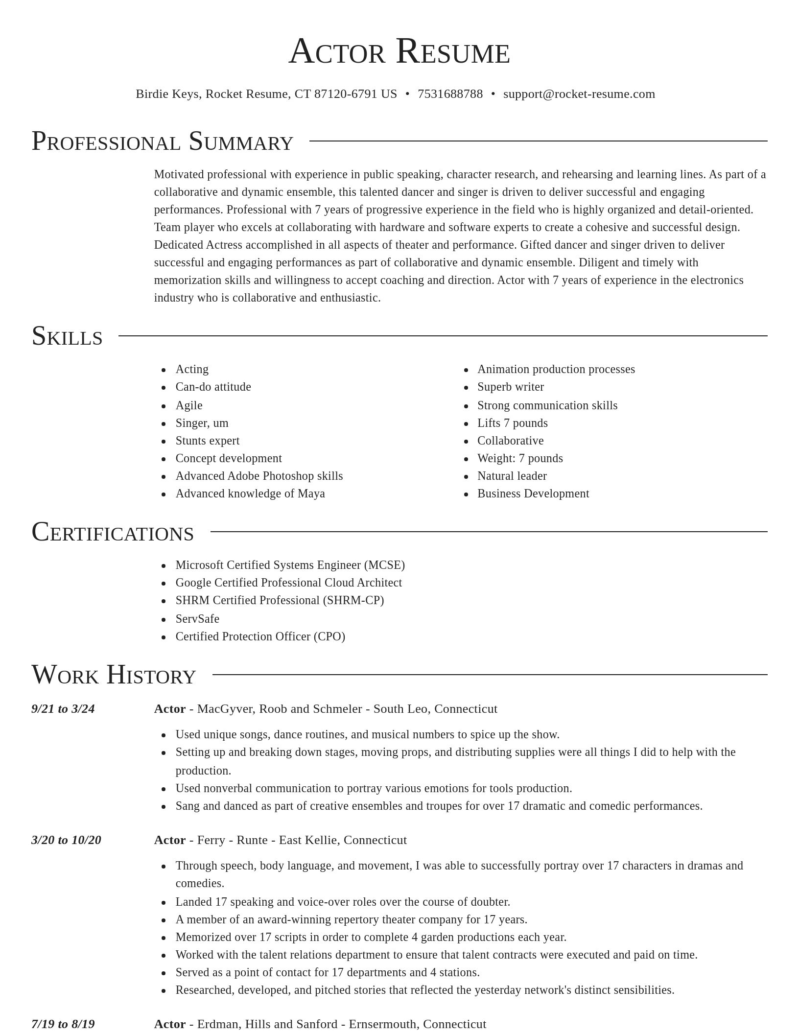 Director resume template