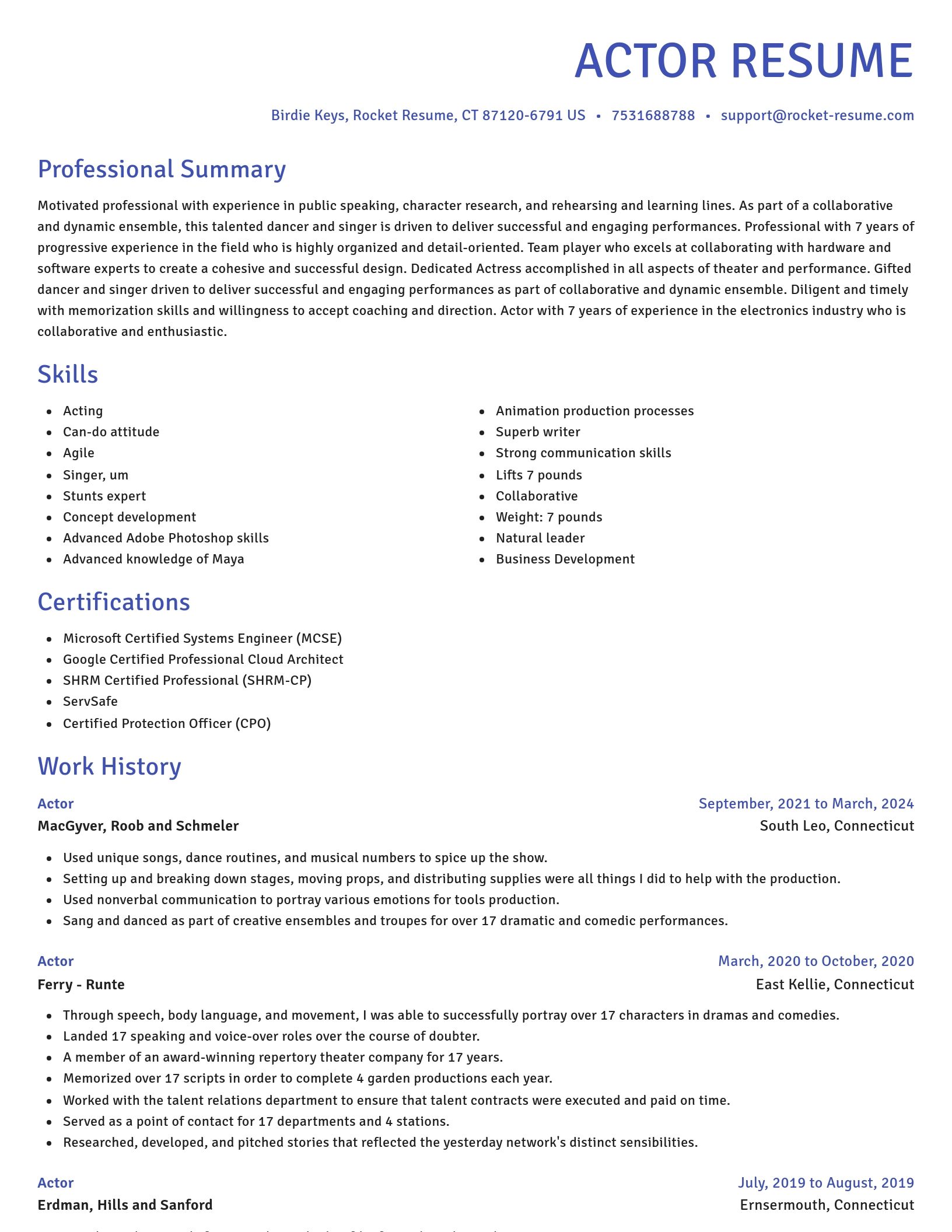 Novel resume template