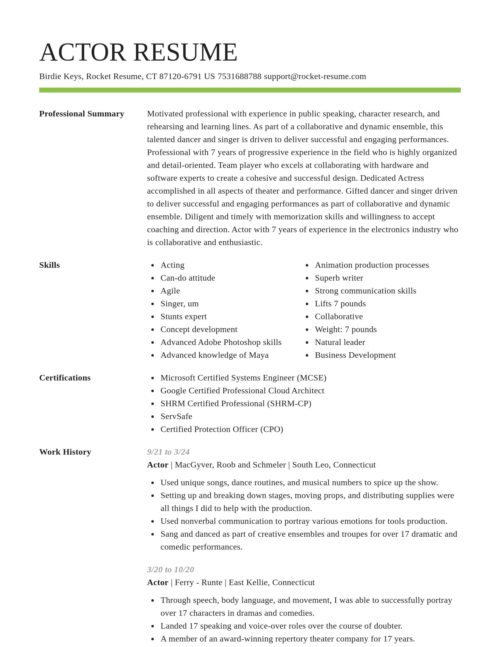 Smart resume template