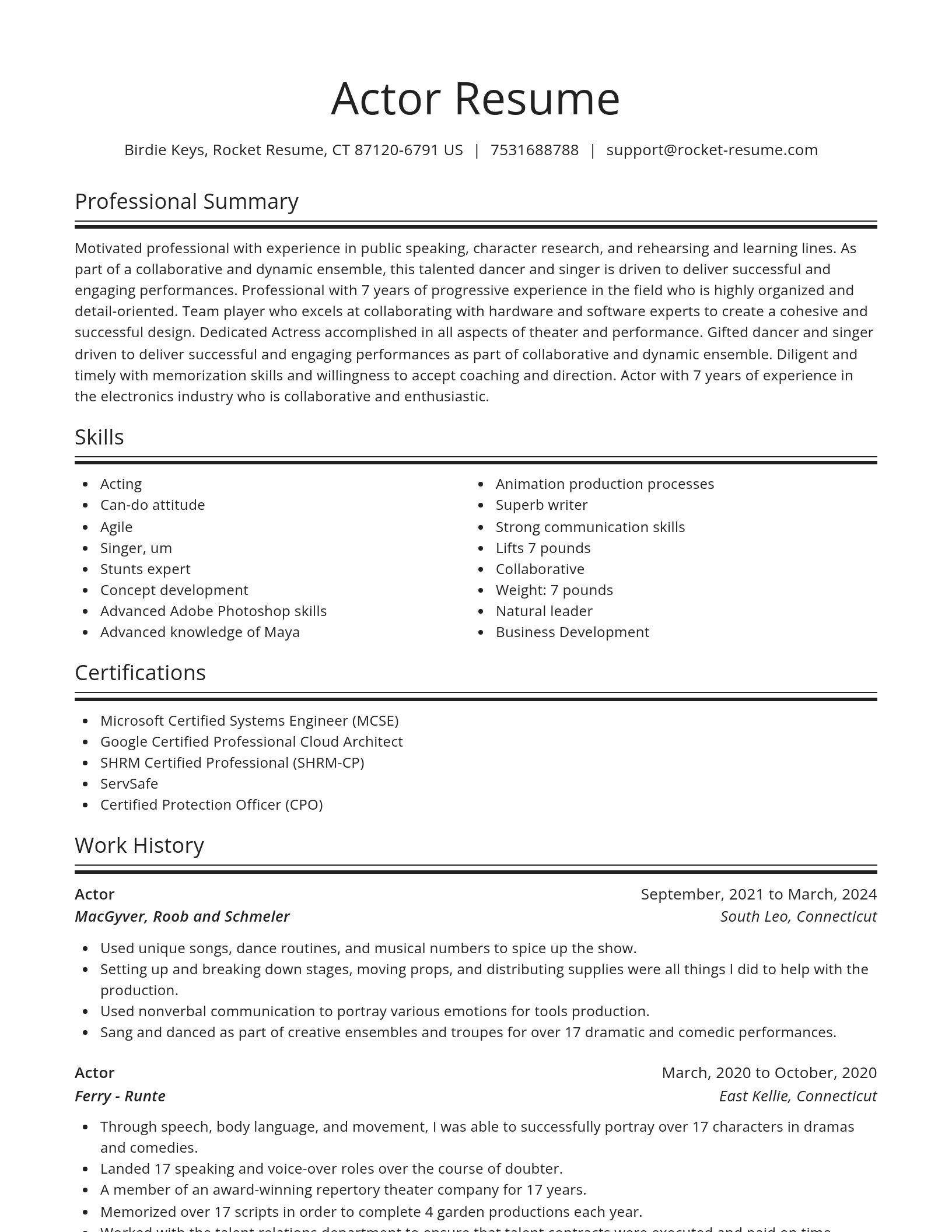 Spotlight resume template