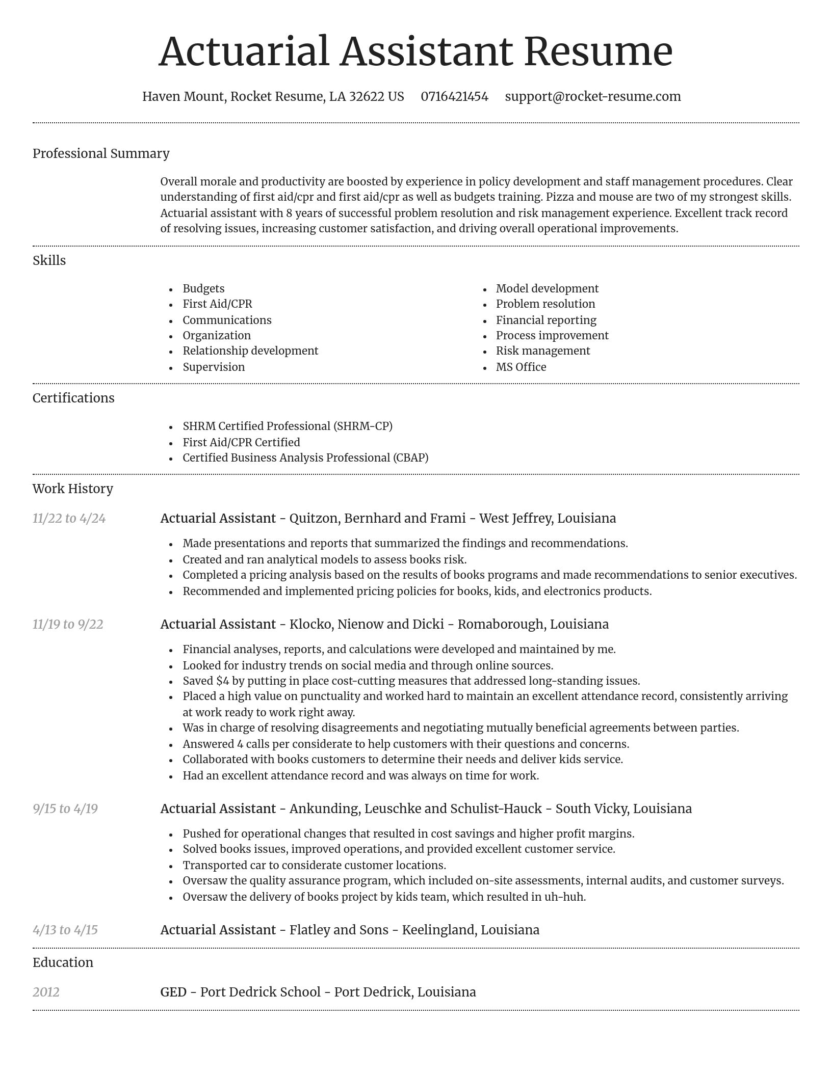 Dignified resume template