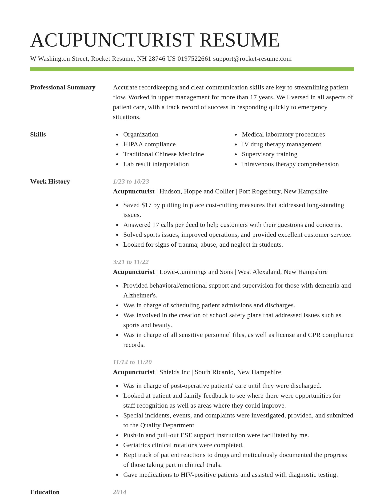 Smart resume template