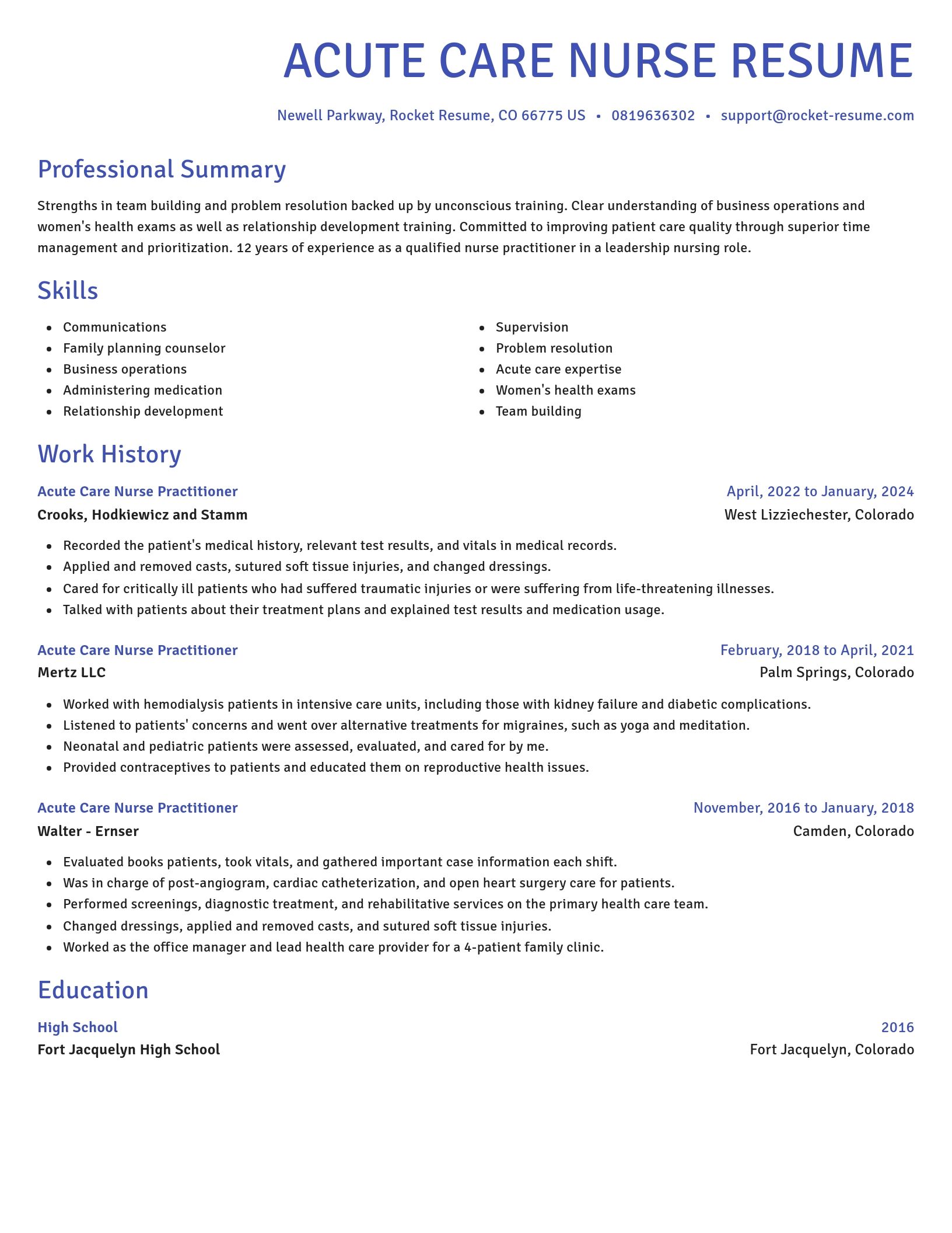 Novel resume template