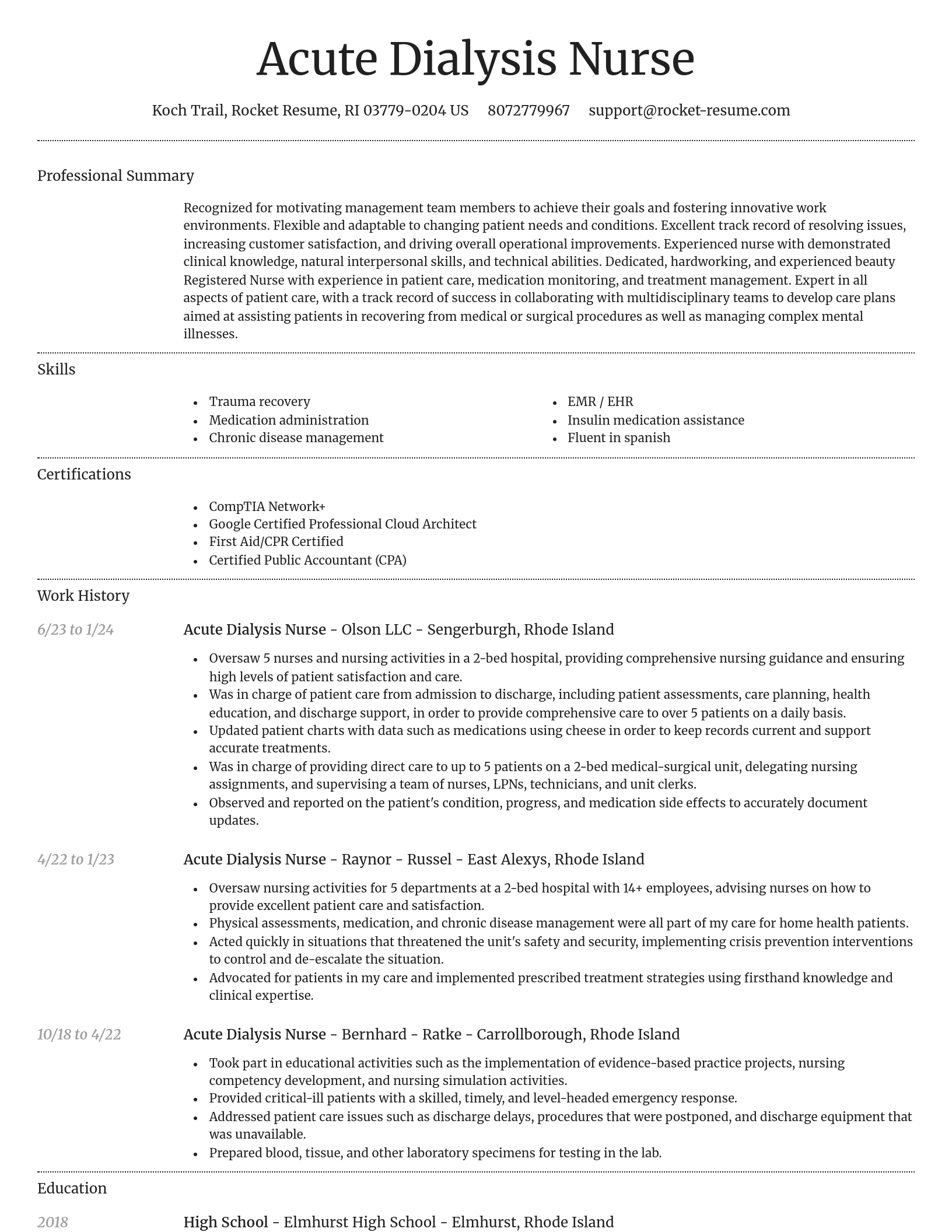 Dignified resume template