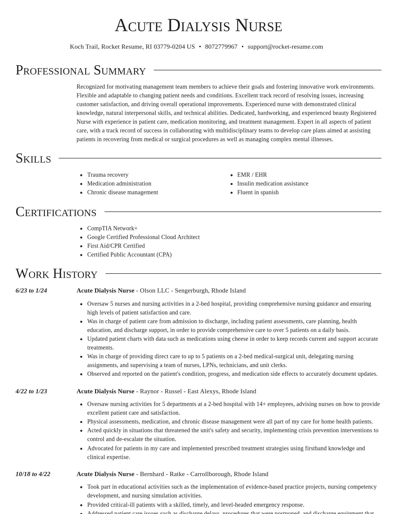 Director resume template