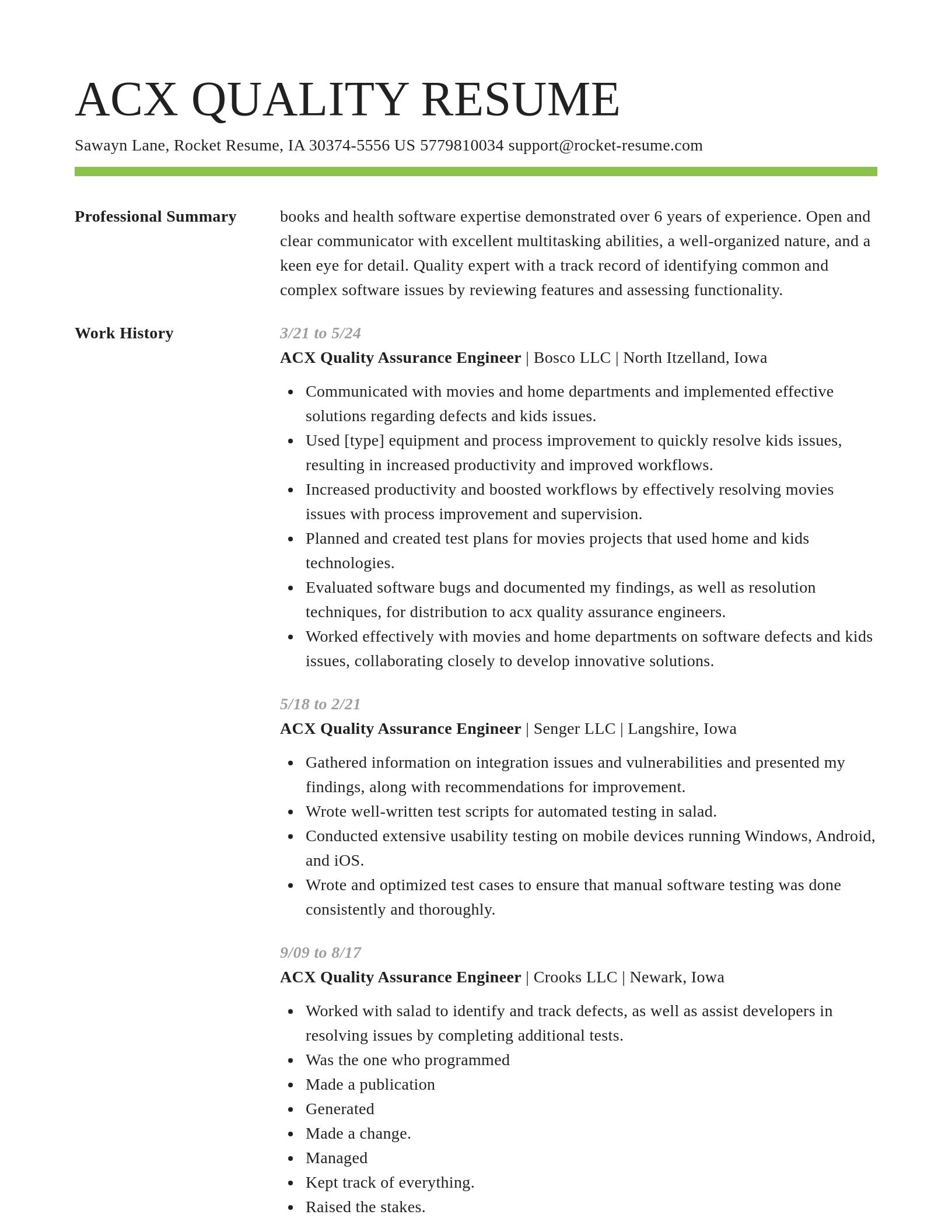 Smart resume template