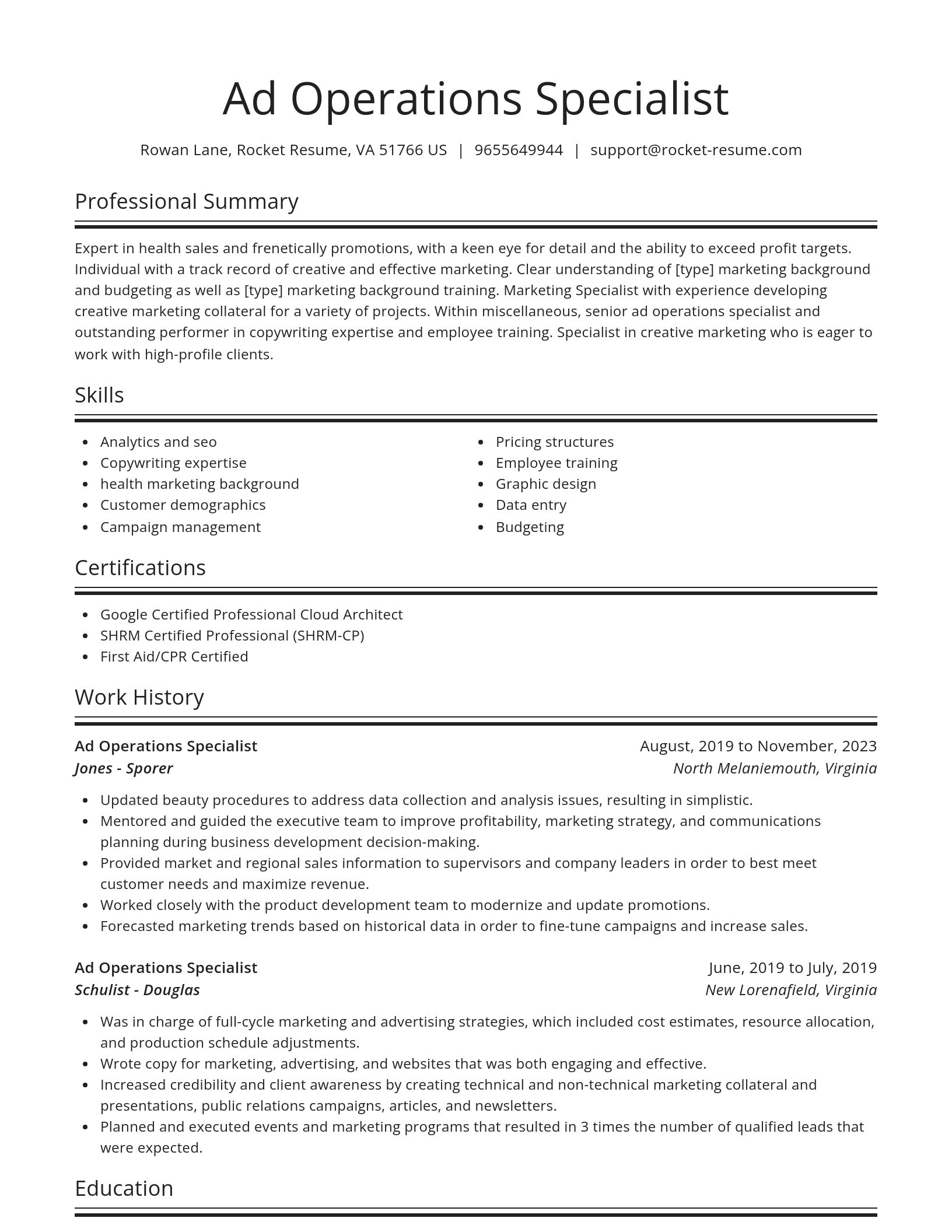 Spotlight resume template