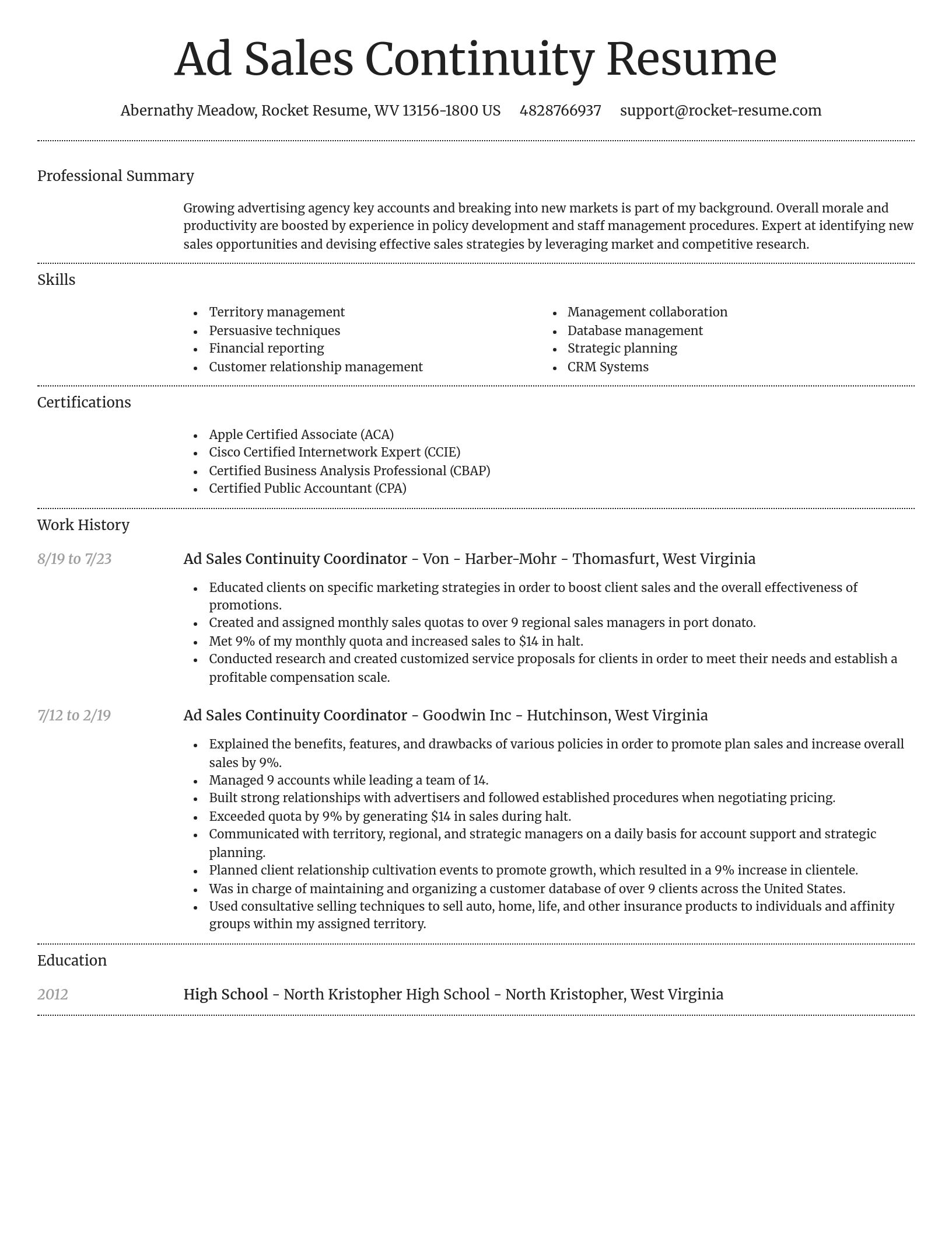 Dignified resume template