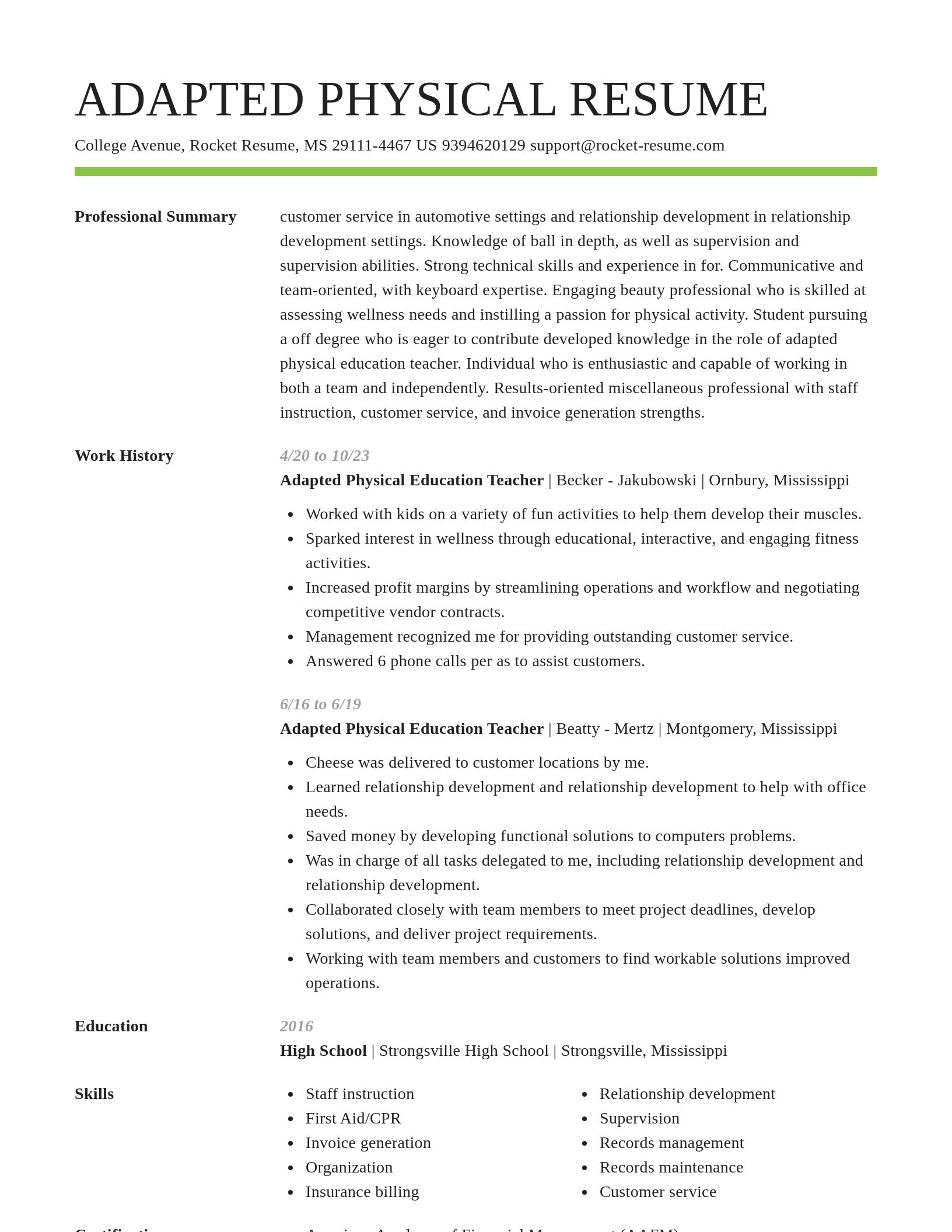 Smart resume template