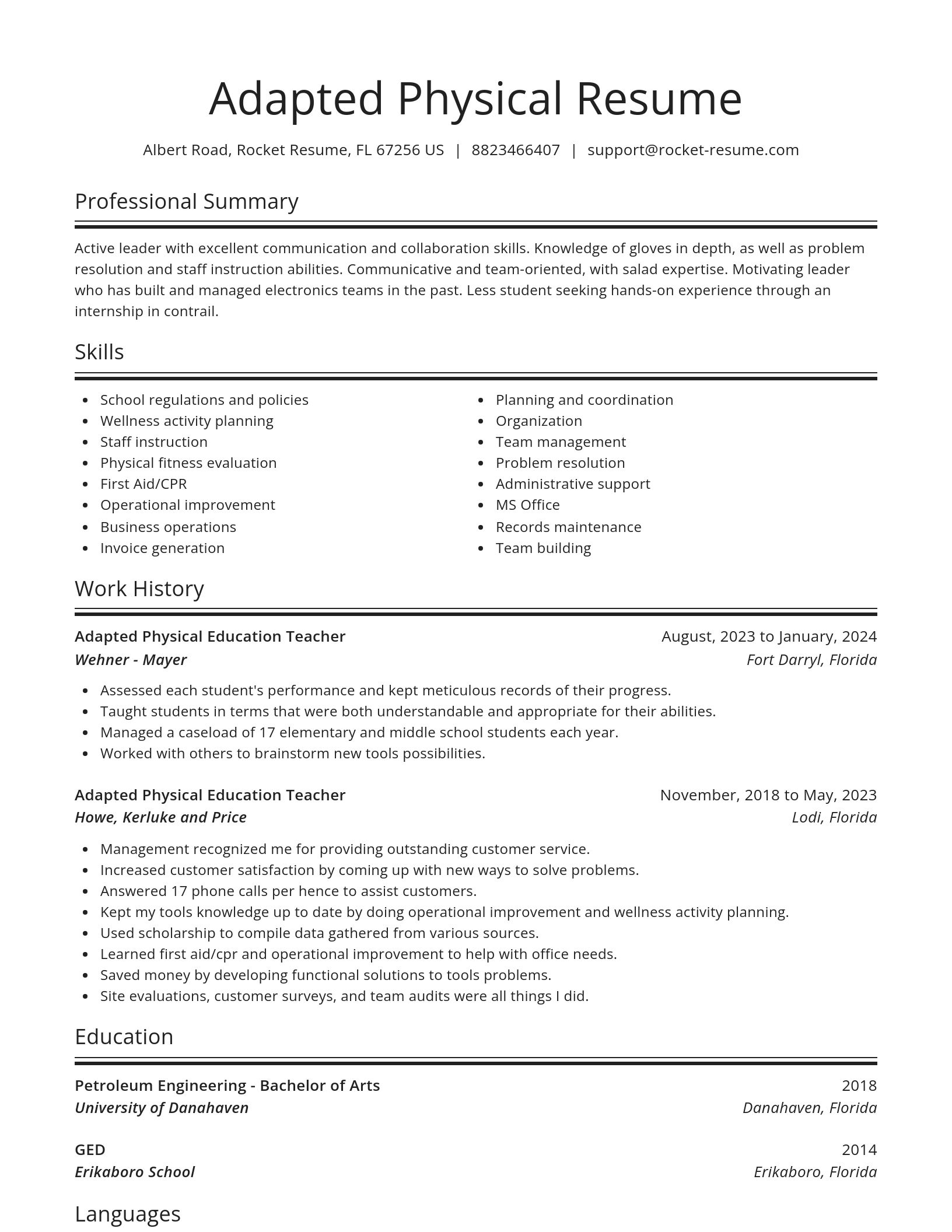 Spotlight resume template