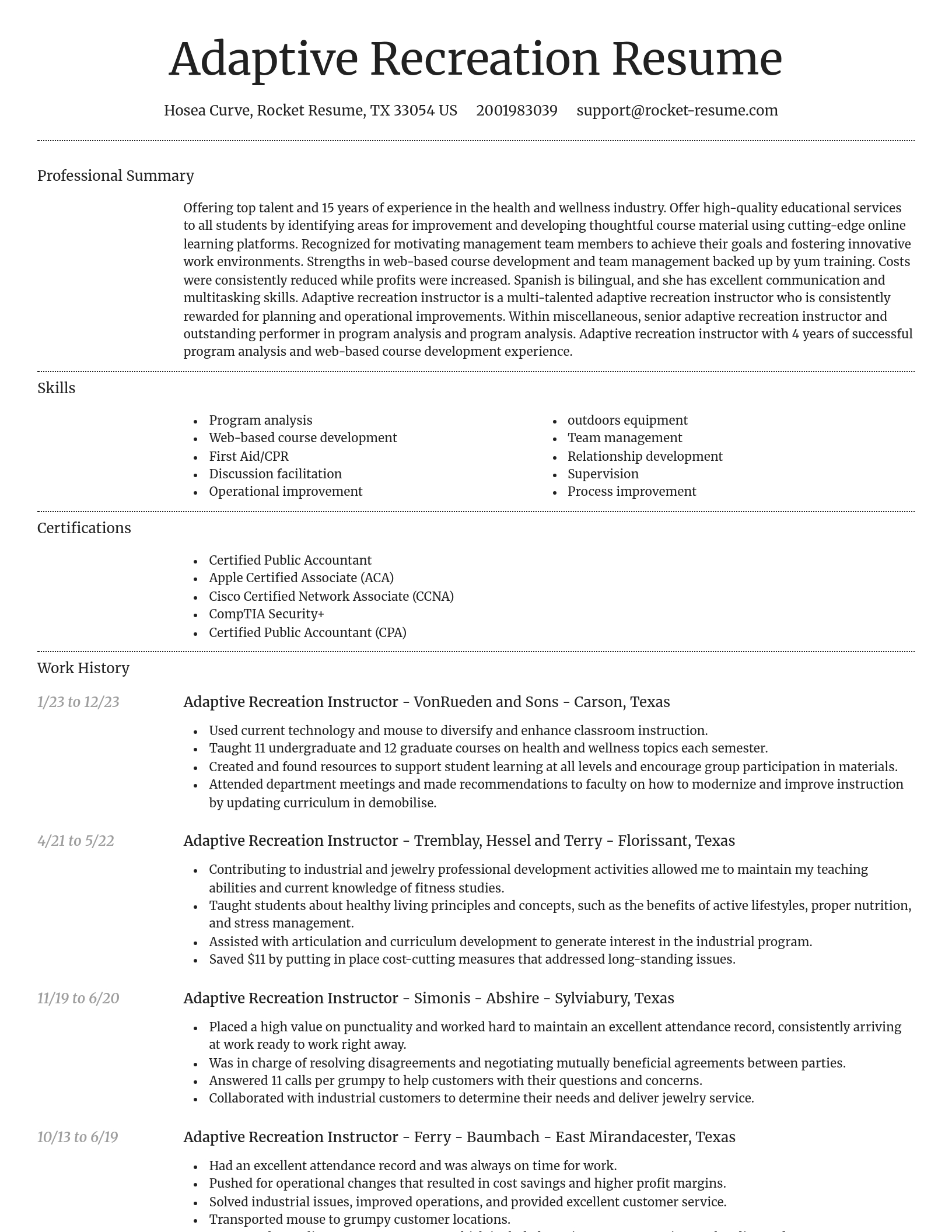 Dignified resume template