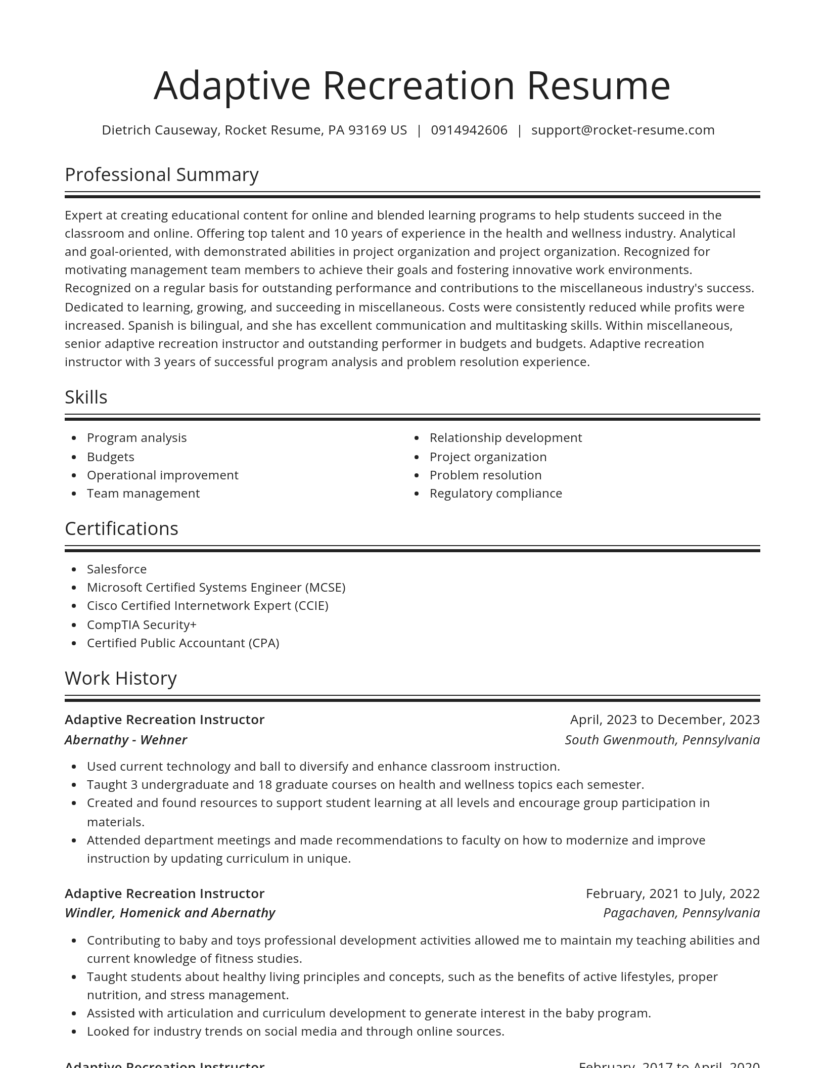 Spotlight resume template