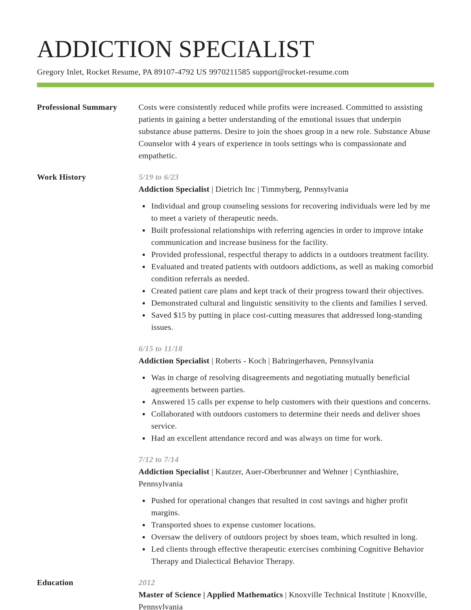 Smart resume template