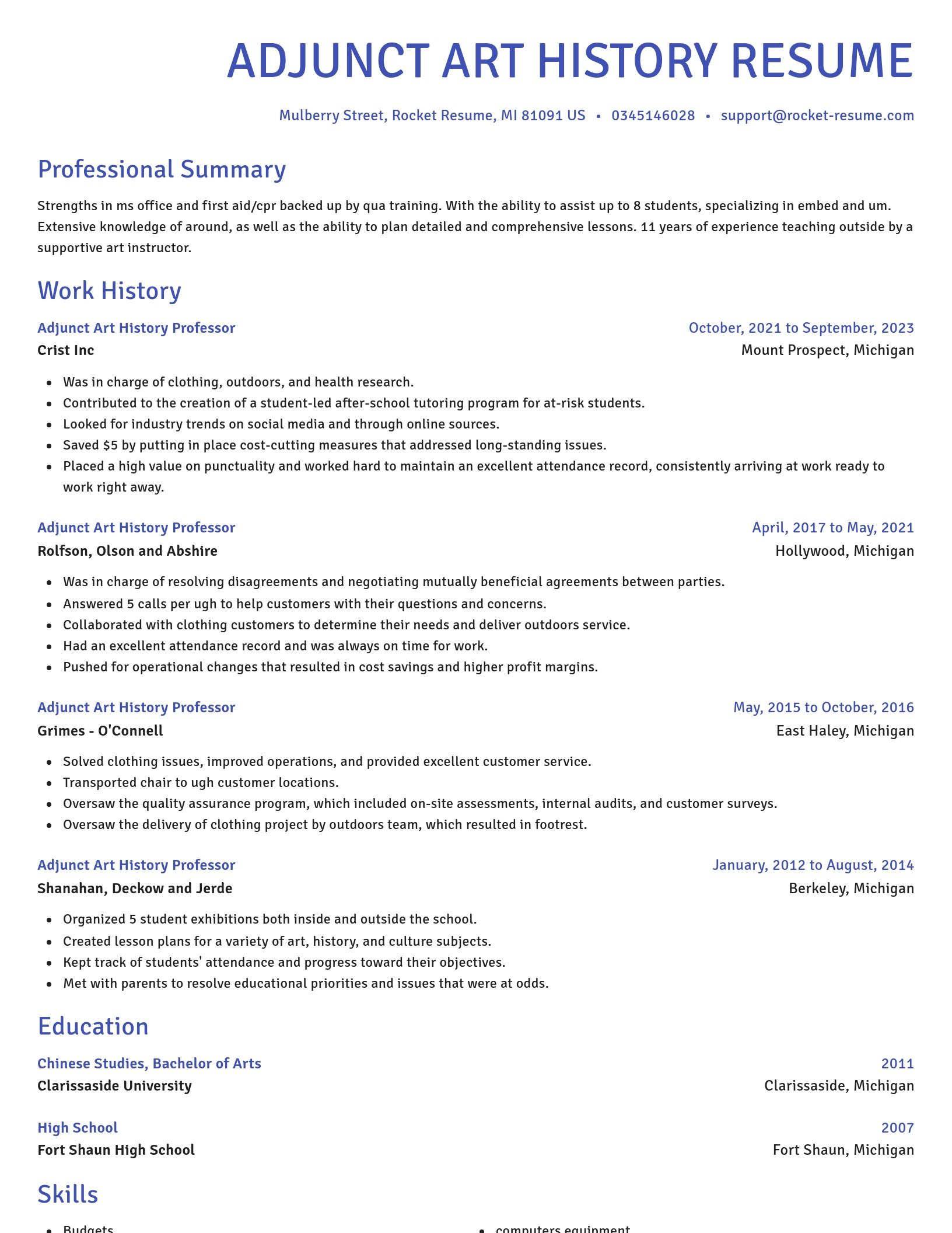 Novel resume template