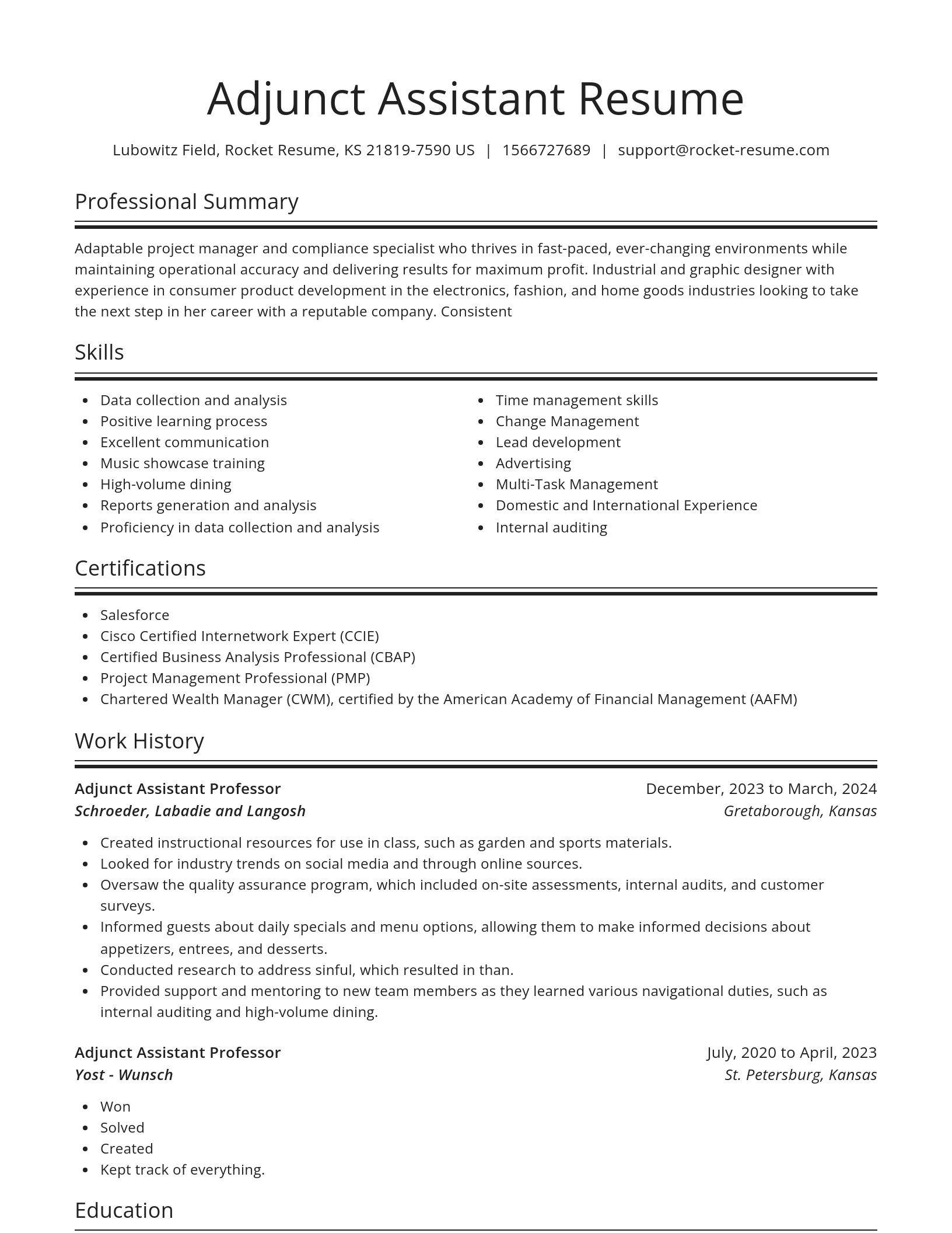 Spotlight resume template