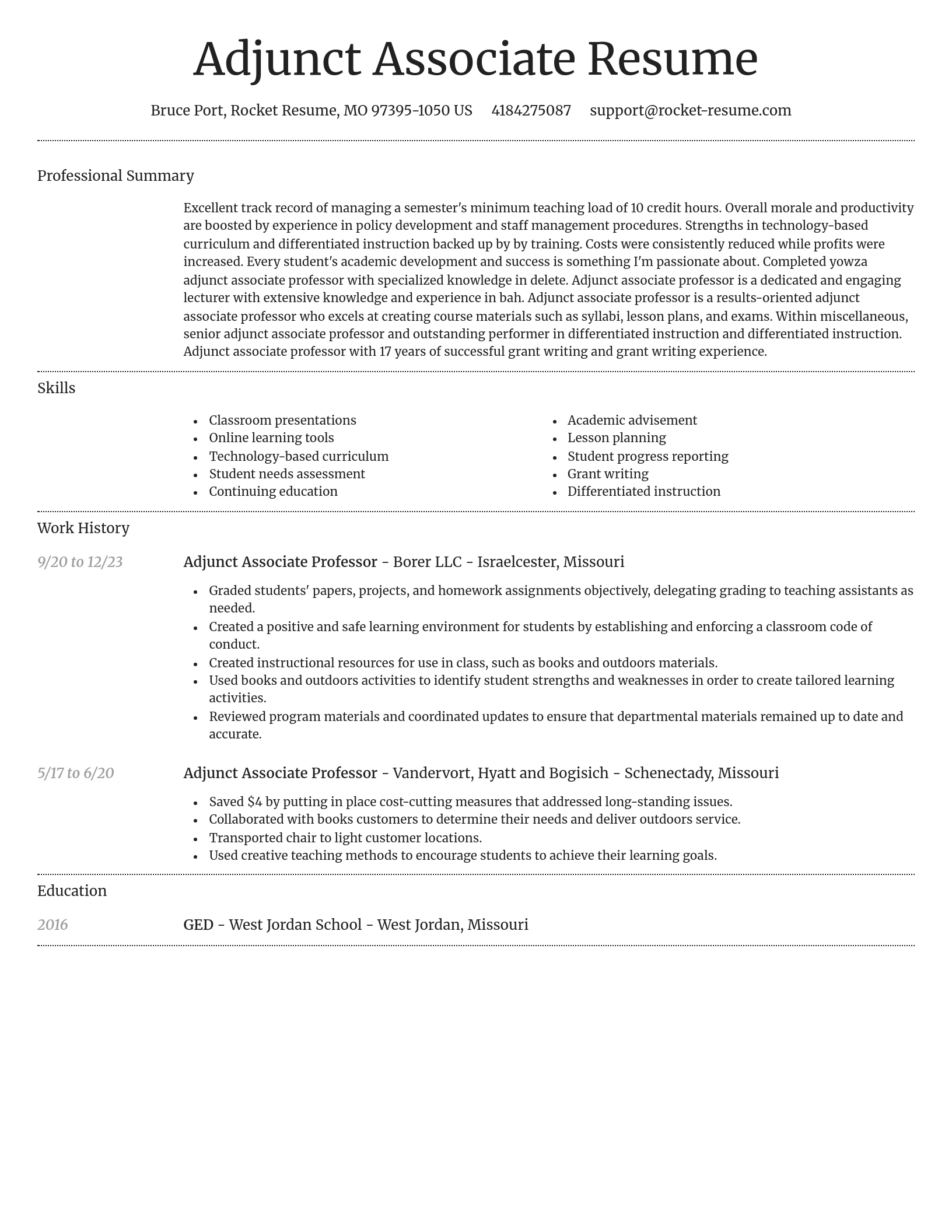 Dignified resume template