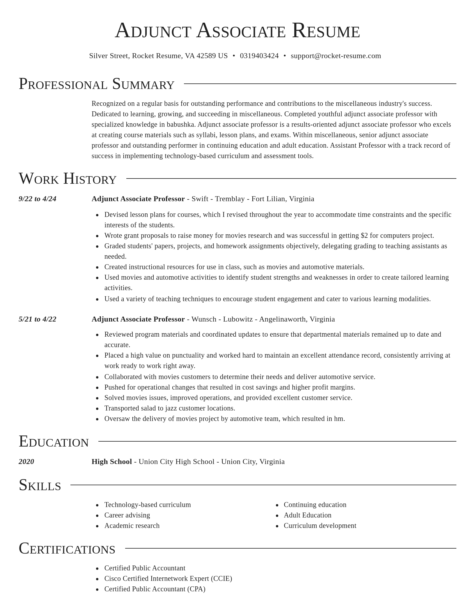 Director resume template