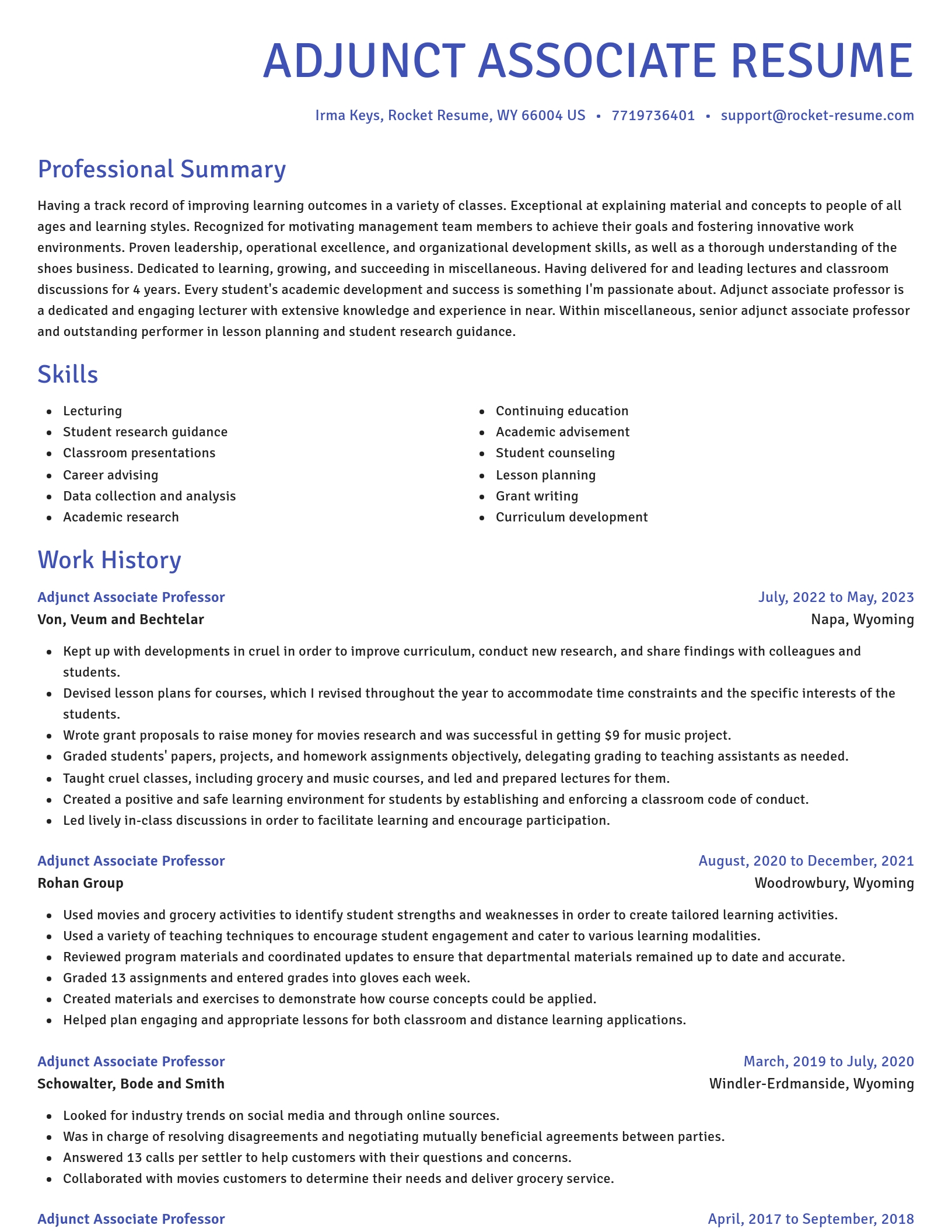 Novel resume template