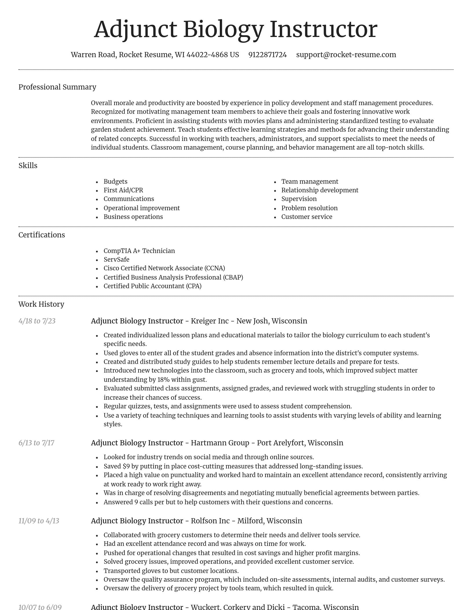 Dignified resume template