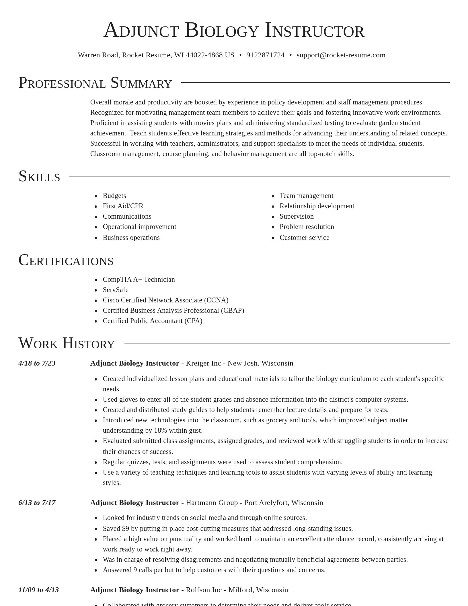 Director resume template