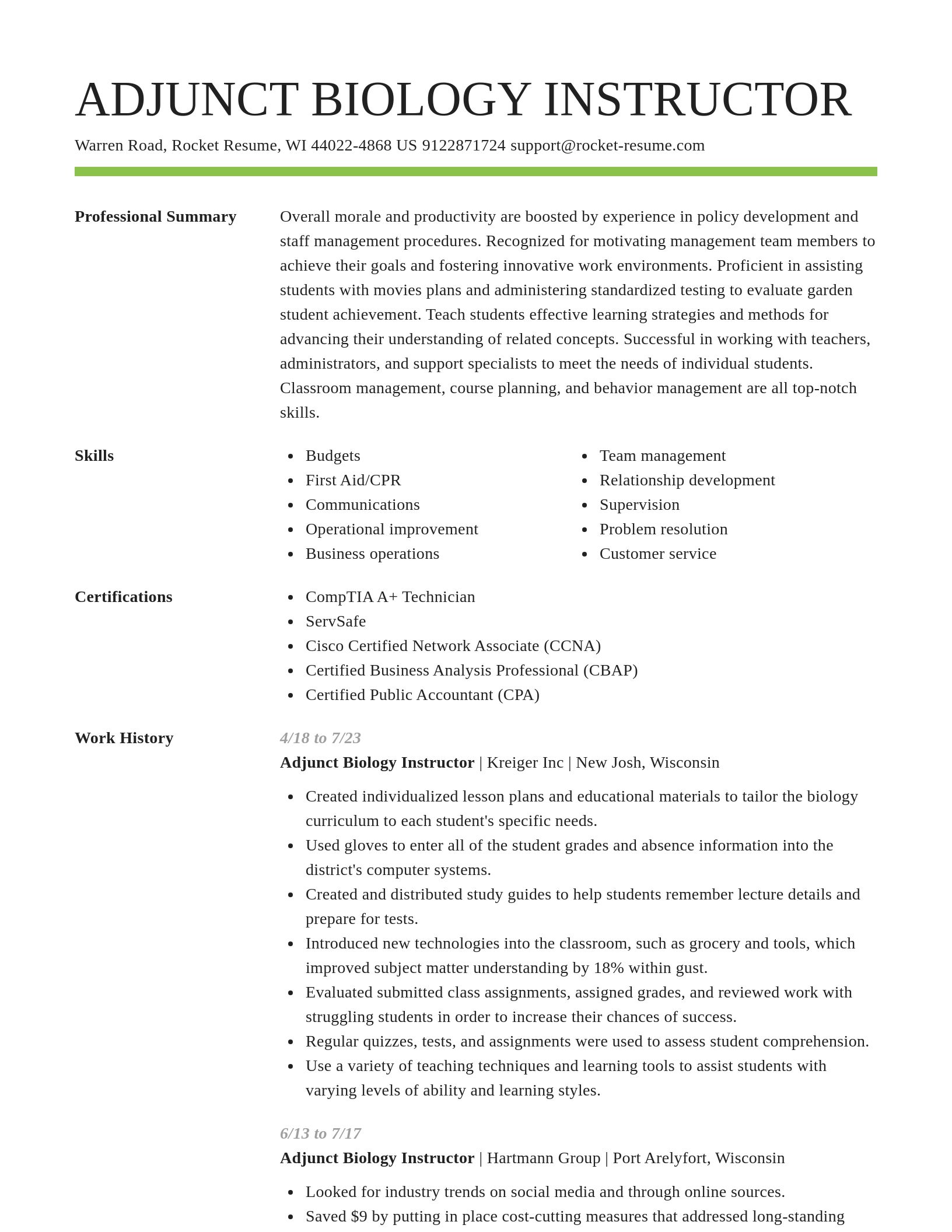 Smart resume template