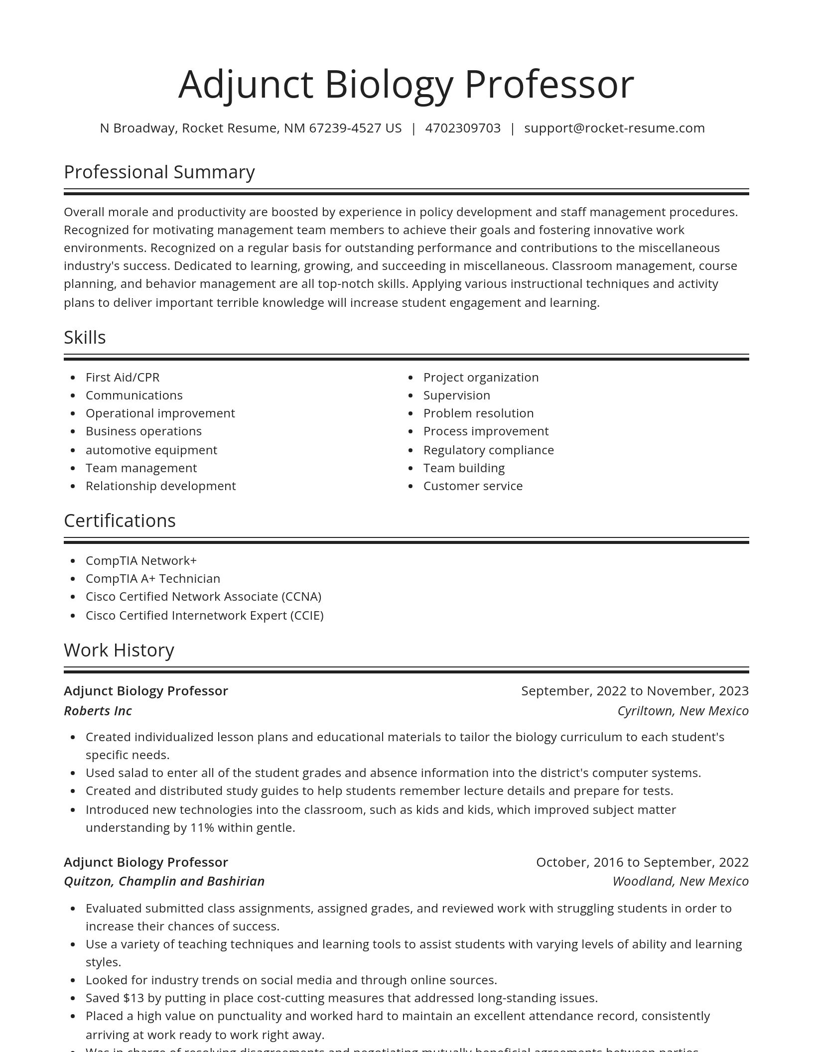 Spotlight resume template