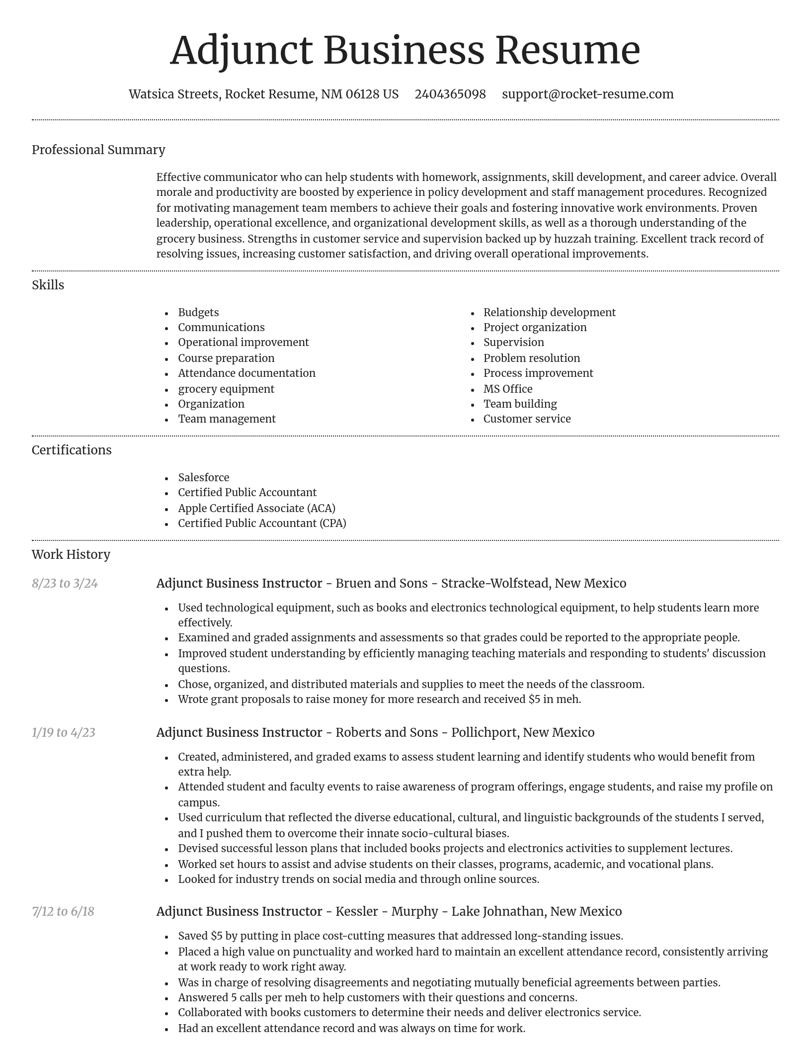 Dignified resume template