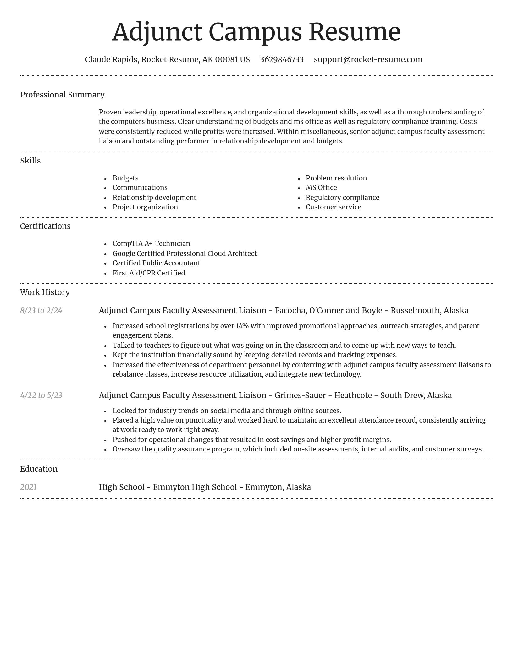 Dignified resume template