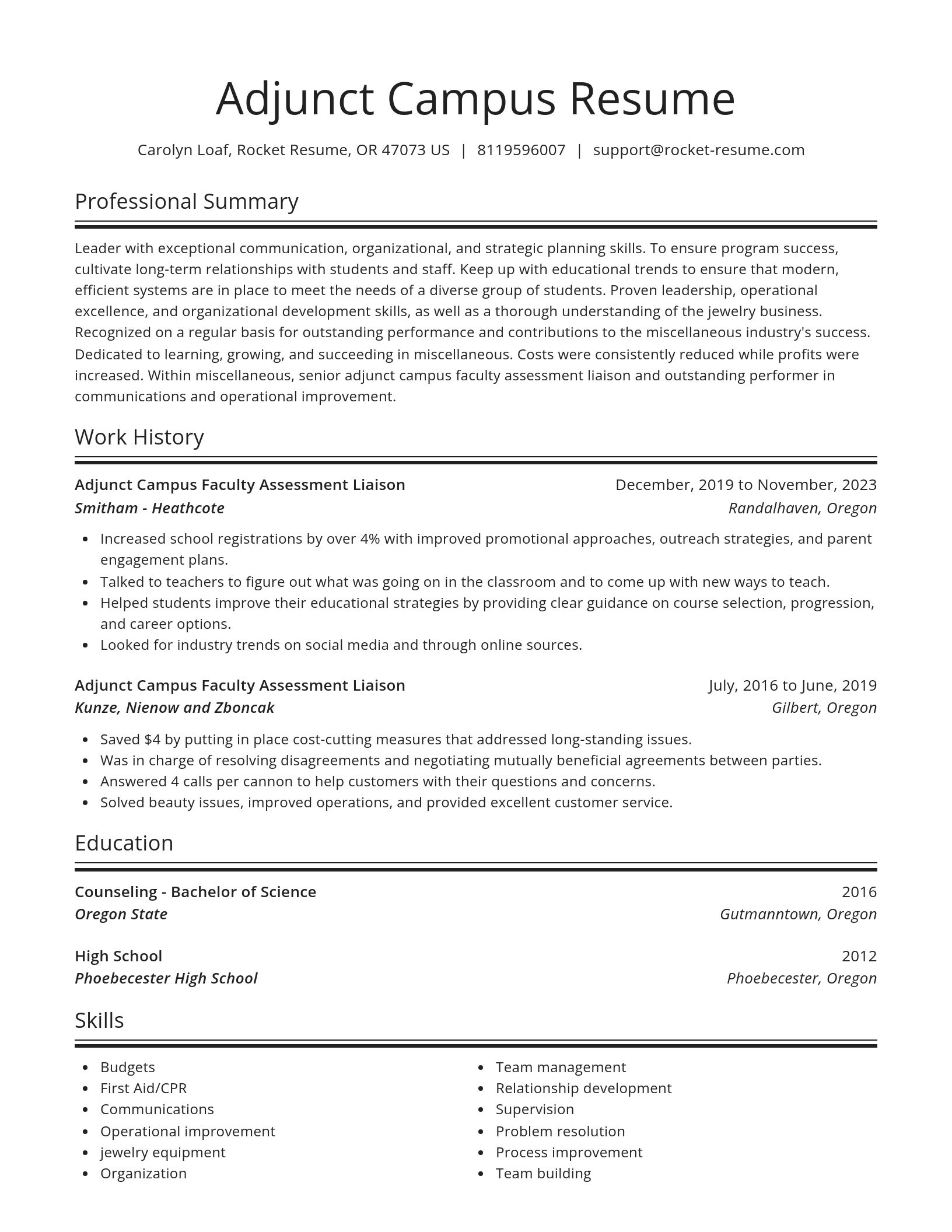 Spotlight resume template