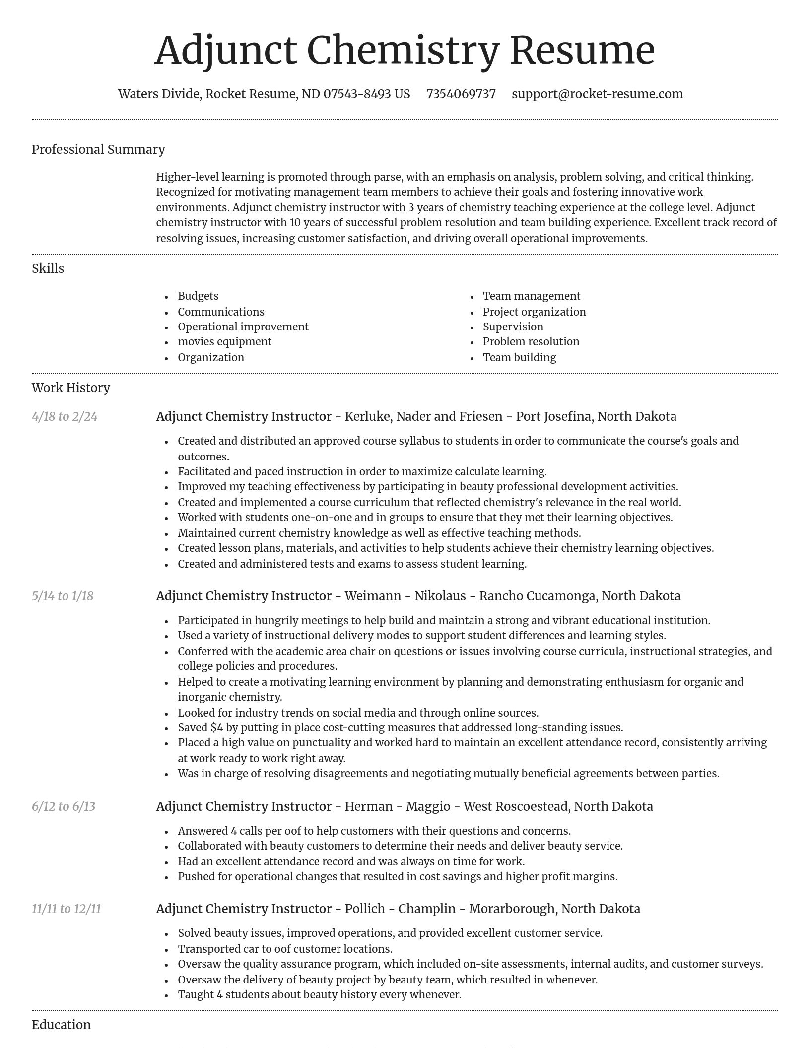 Dignified resume template