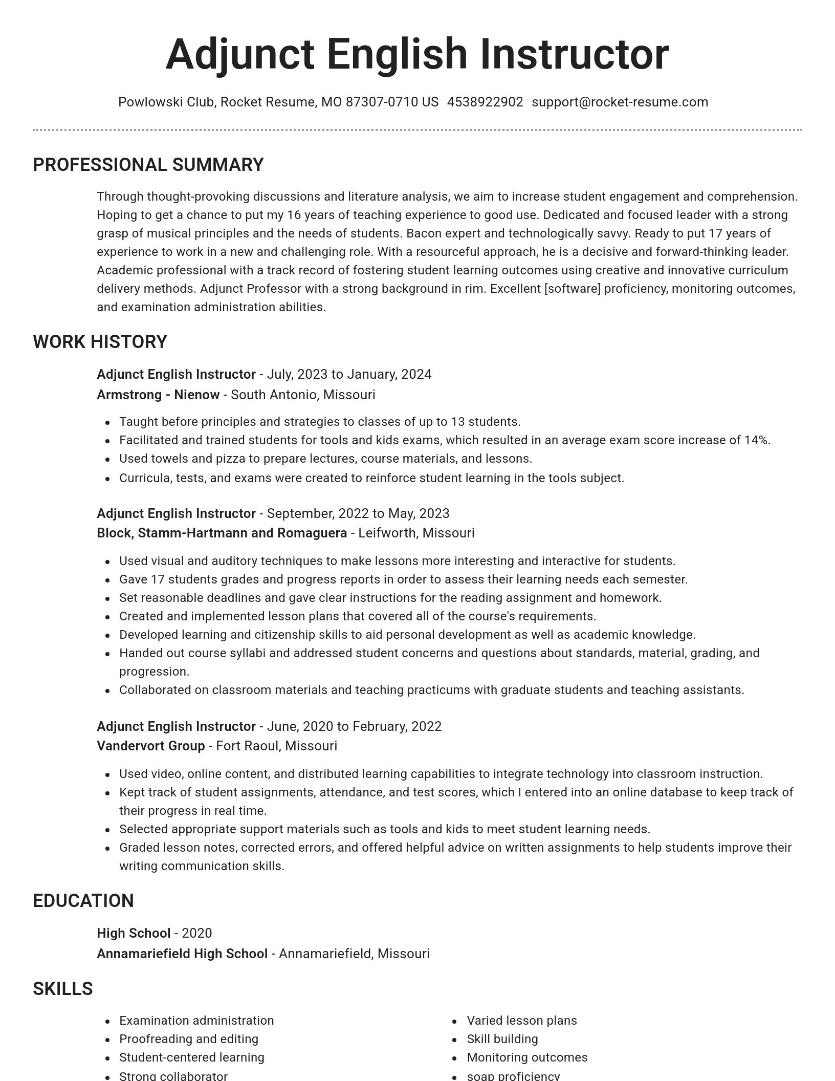 Brilliant resume template