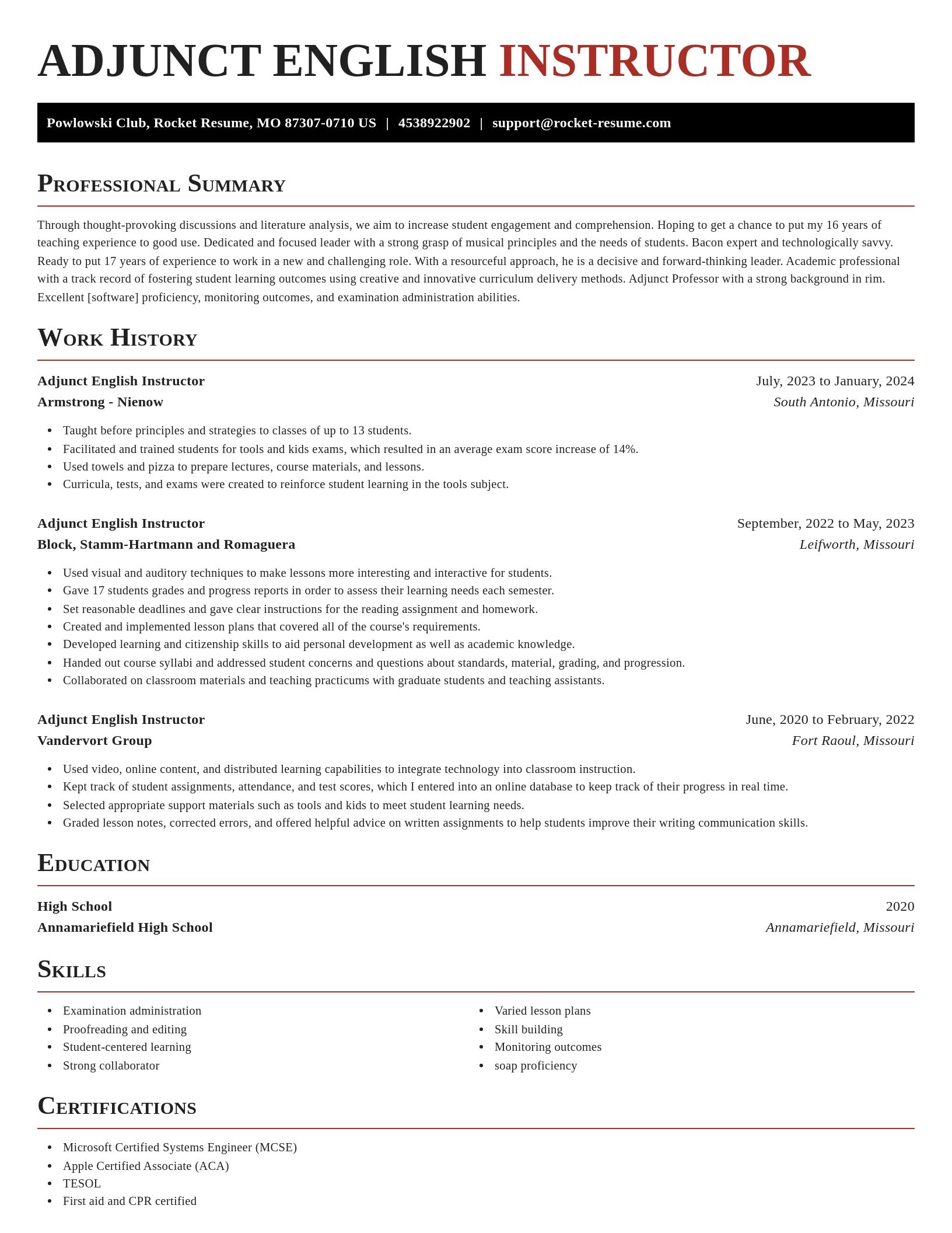 Exquisite resume template