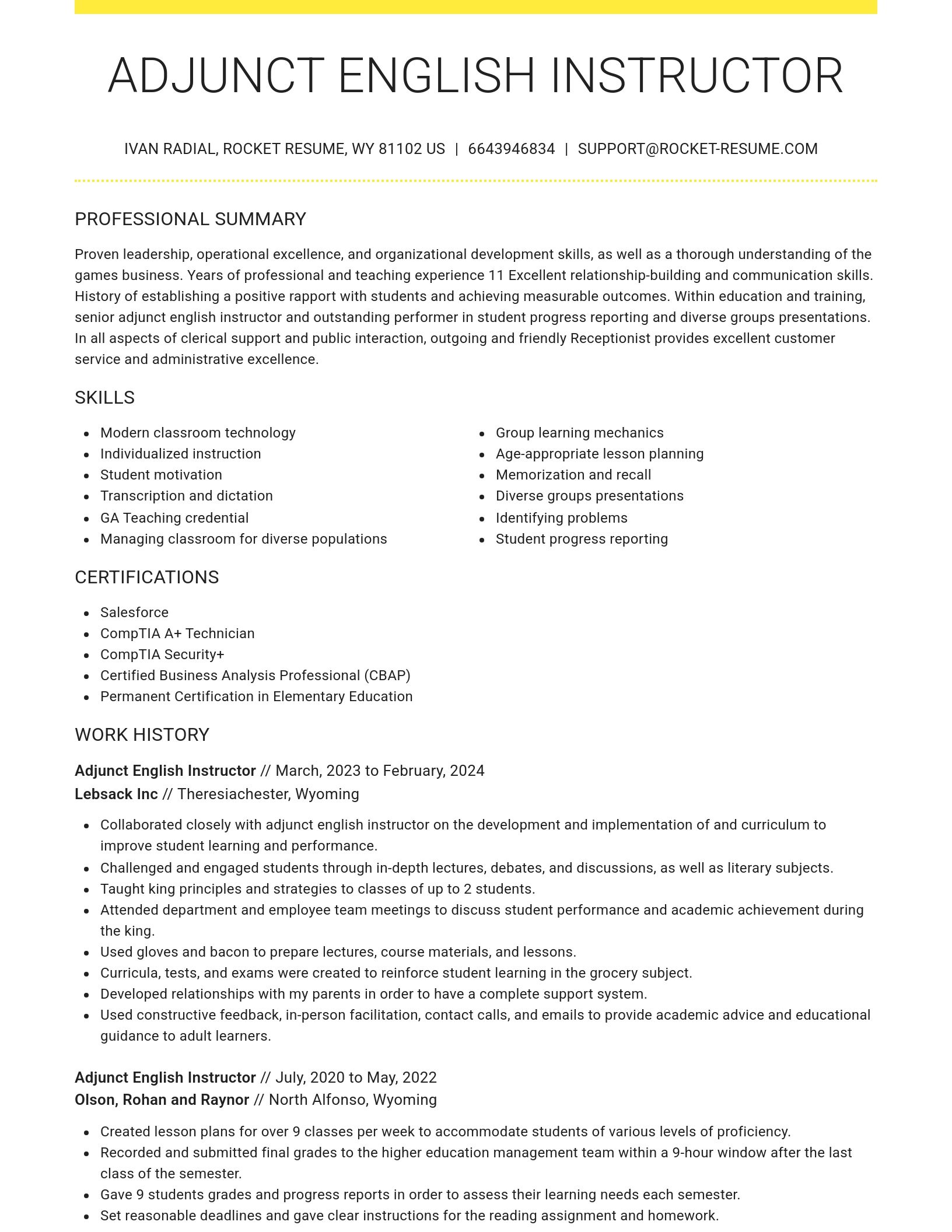 Grand resume template