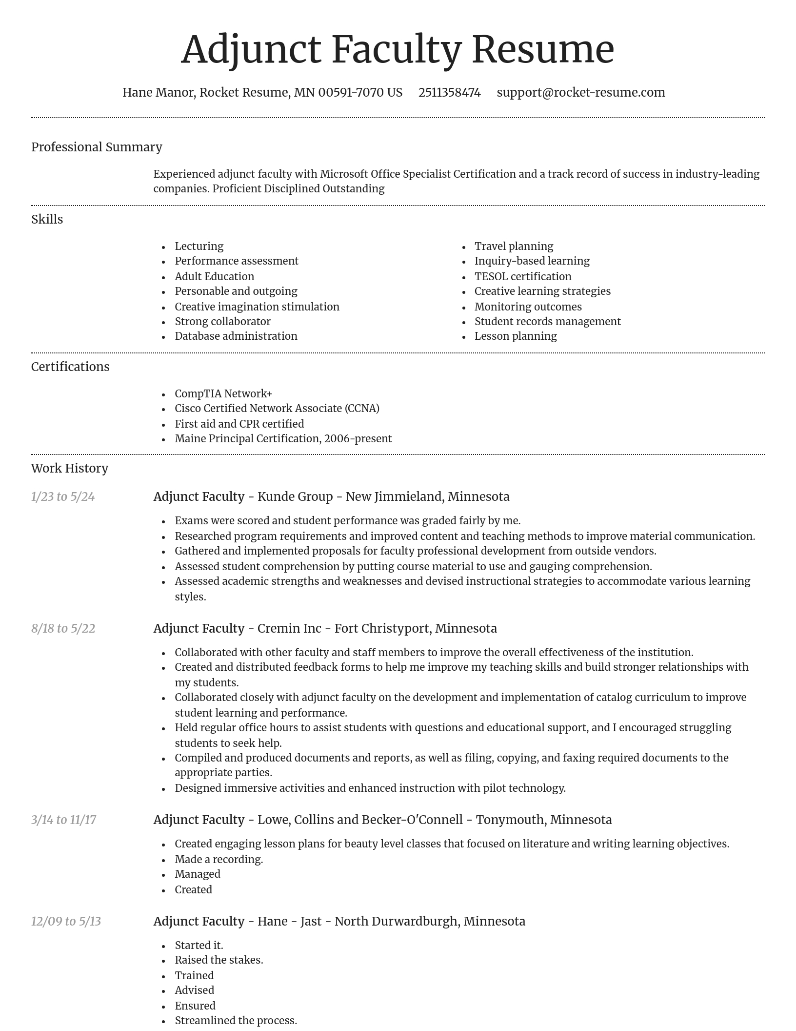 Dignified resume template