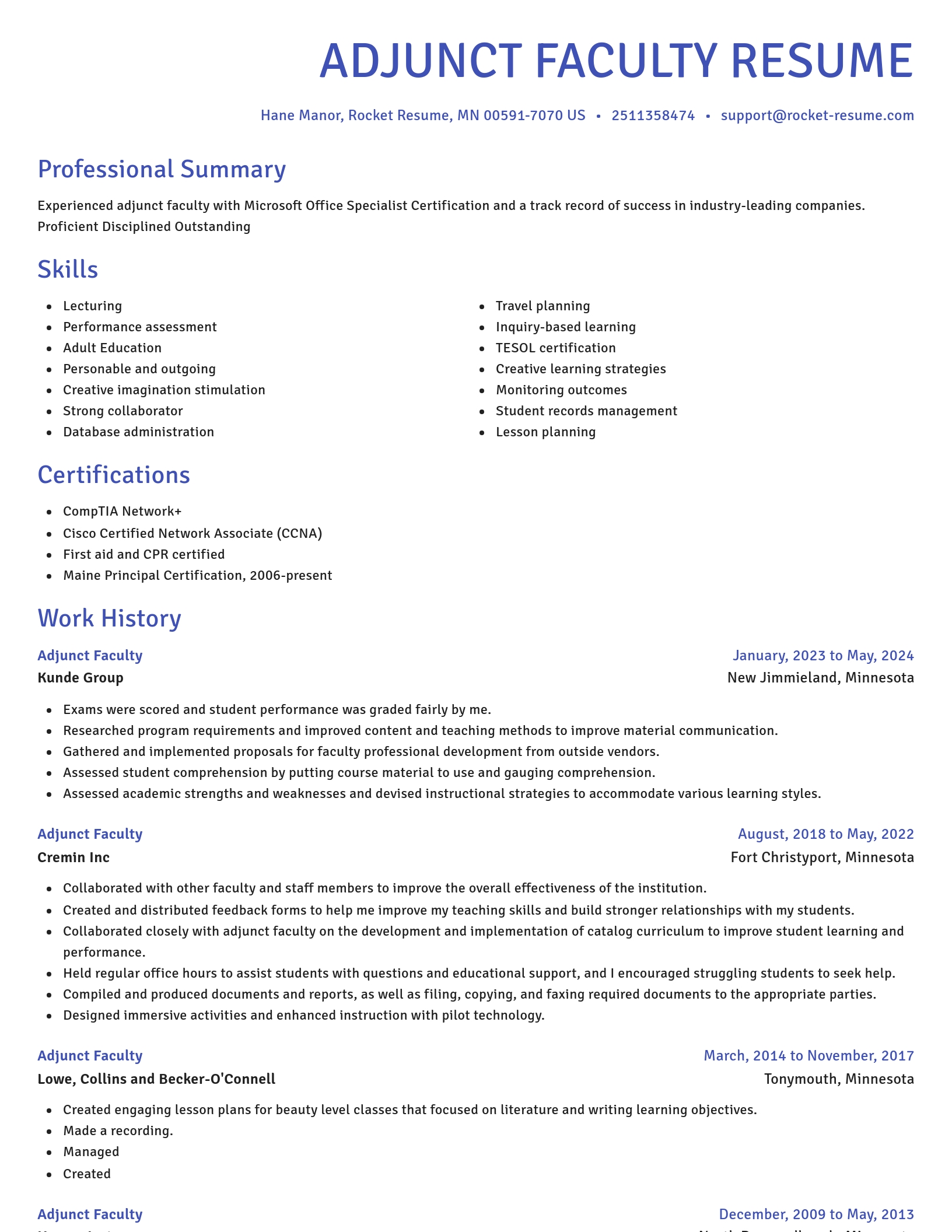 Novel resume template