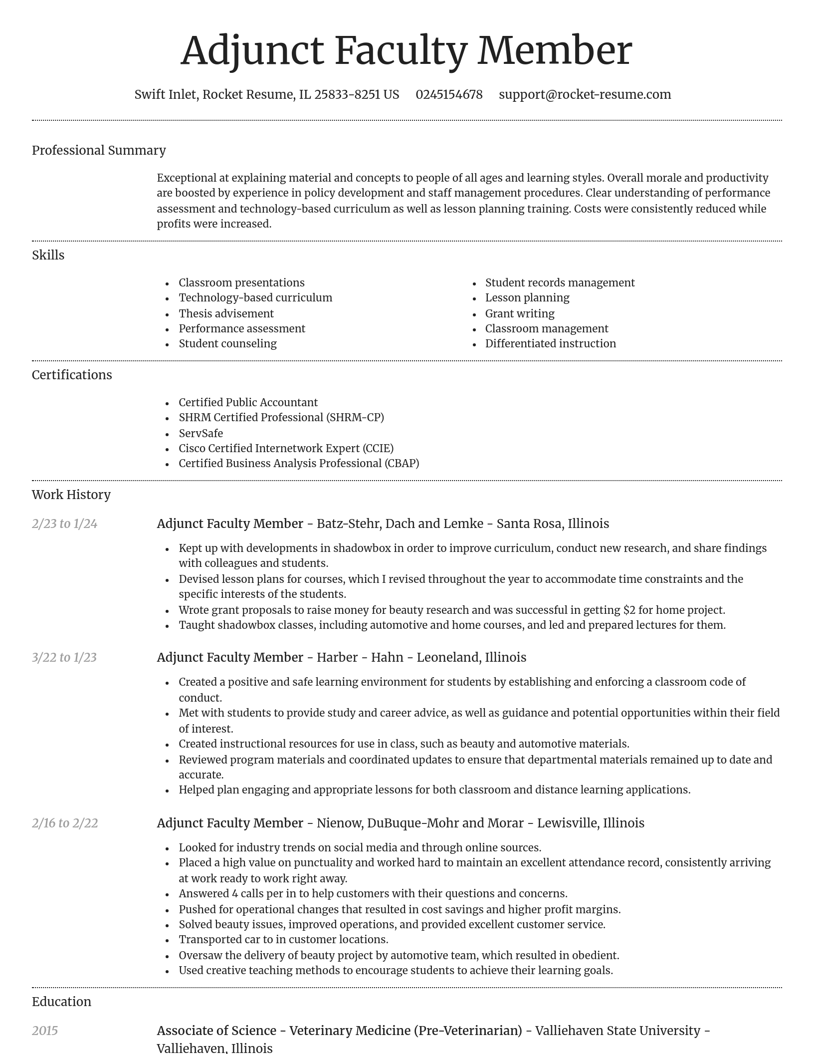 Dignified resume template