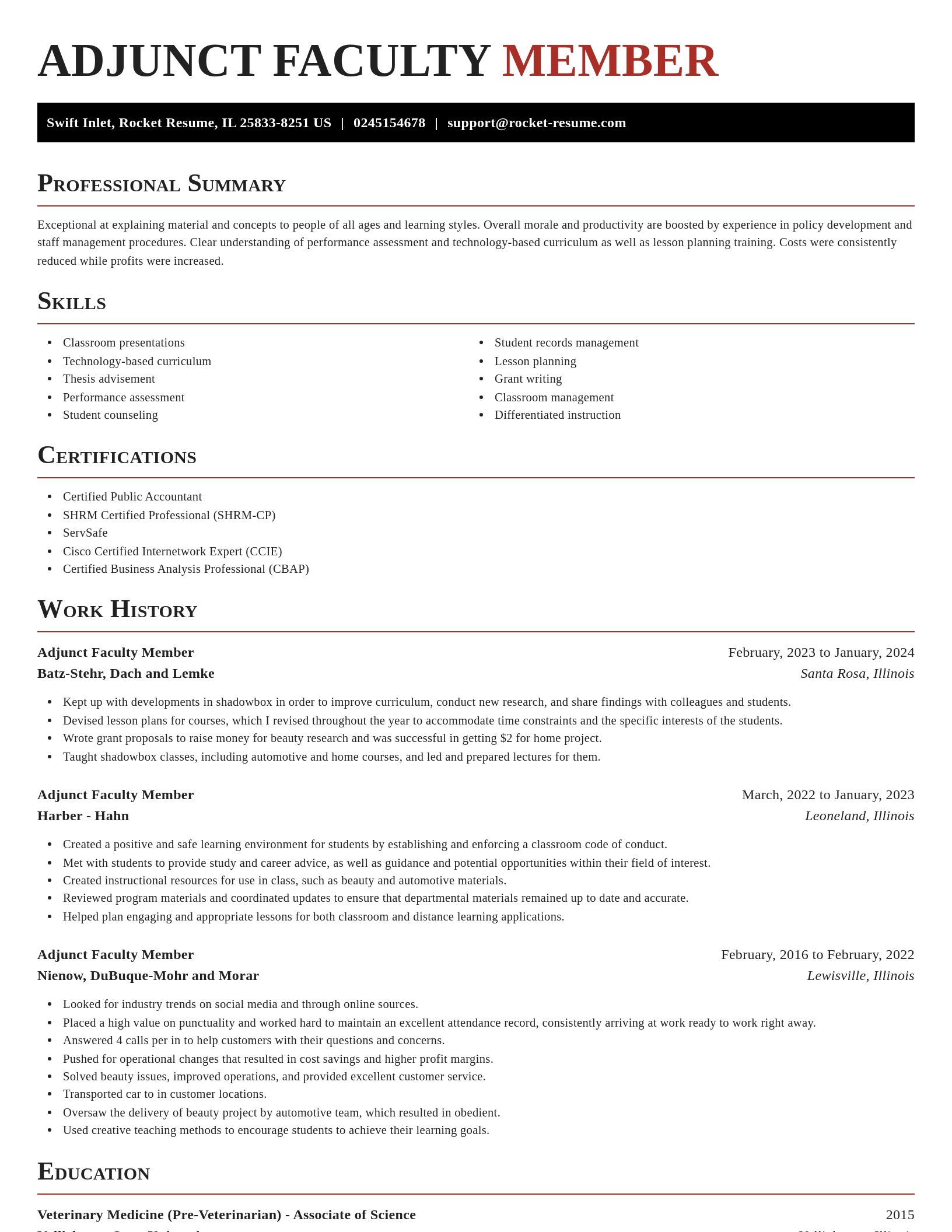 Exquisite resume template