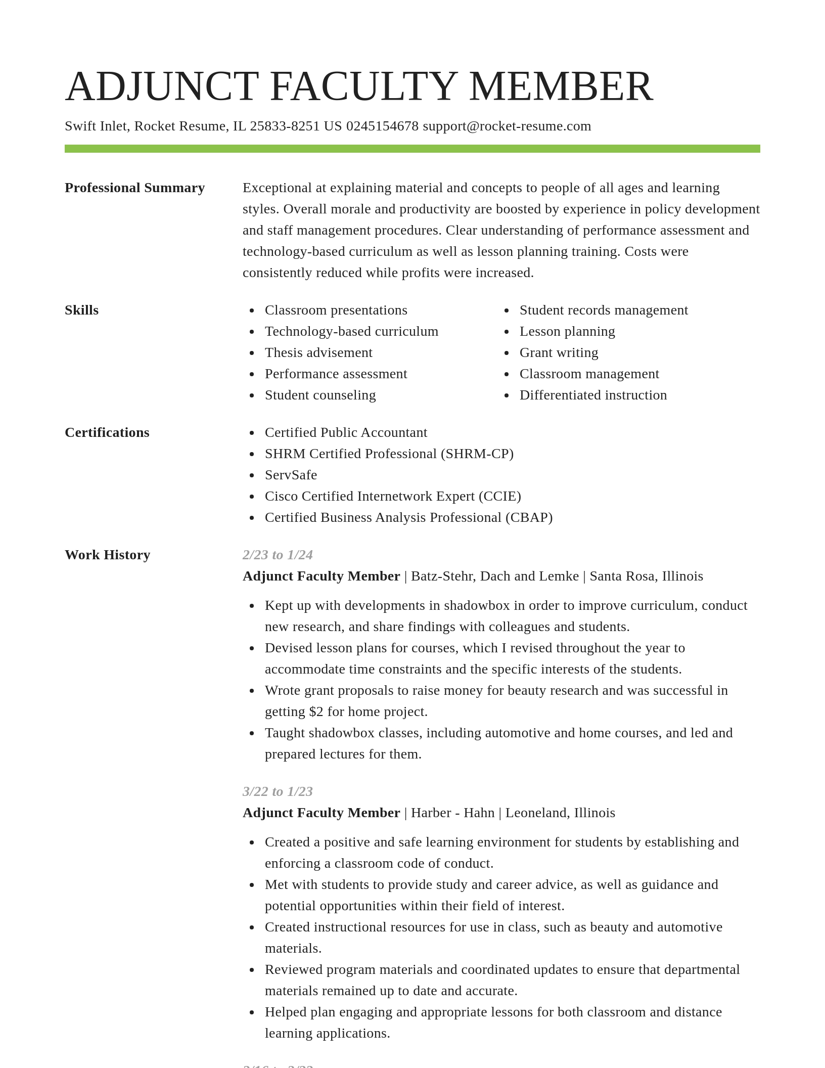 Smart resume template