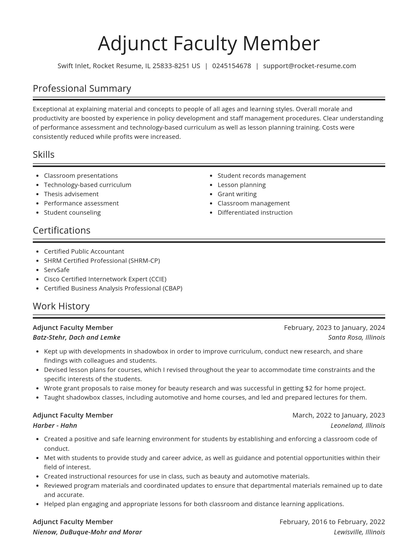 Spotlight resume template