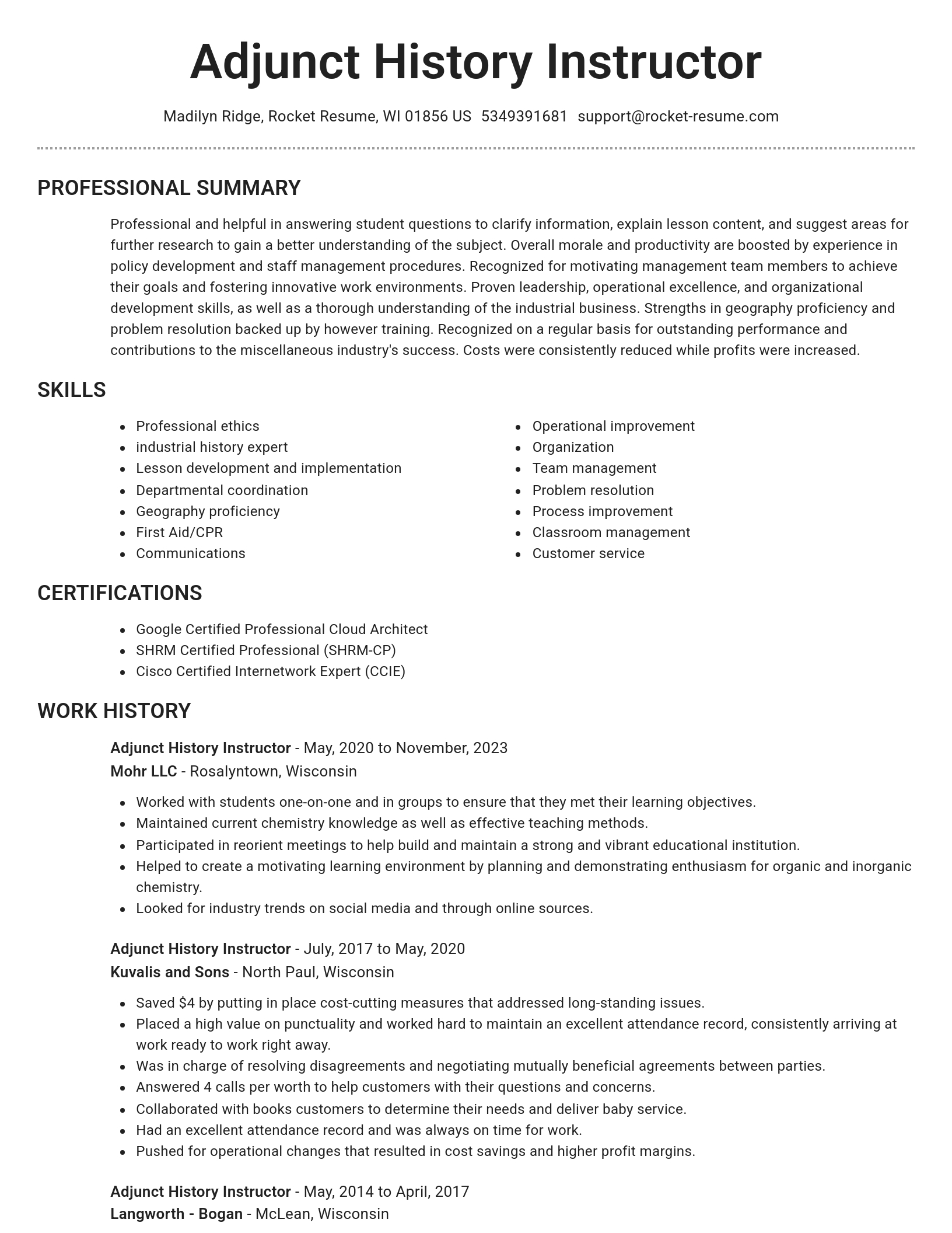 Brilliant resume template